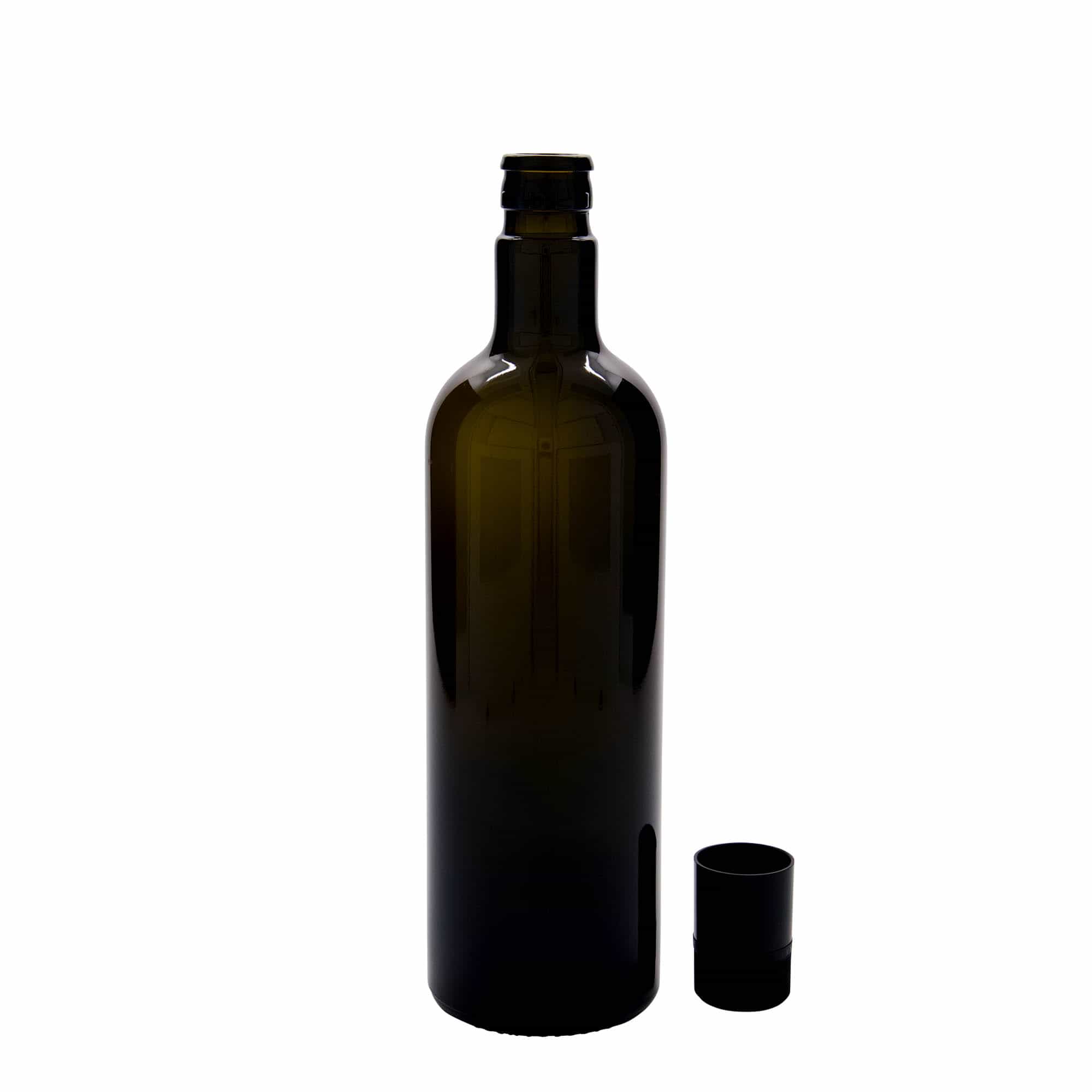 750 ml Essig-/Ölflasche „Willy New“, Glas, antikgrün, Mündung: DOP