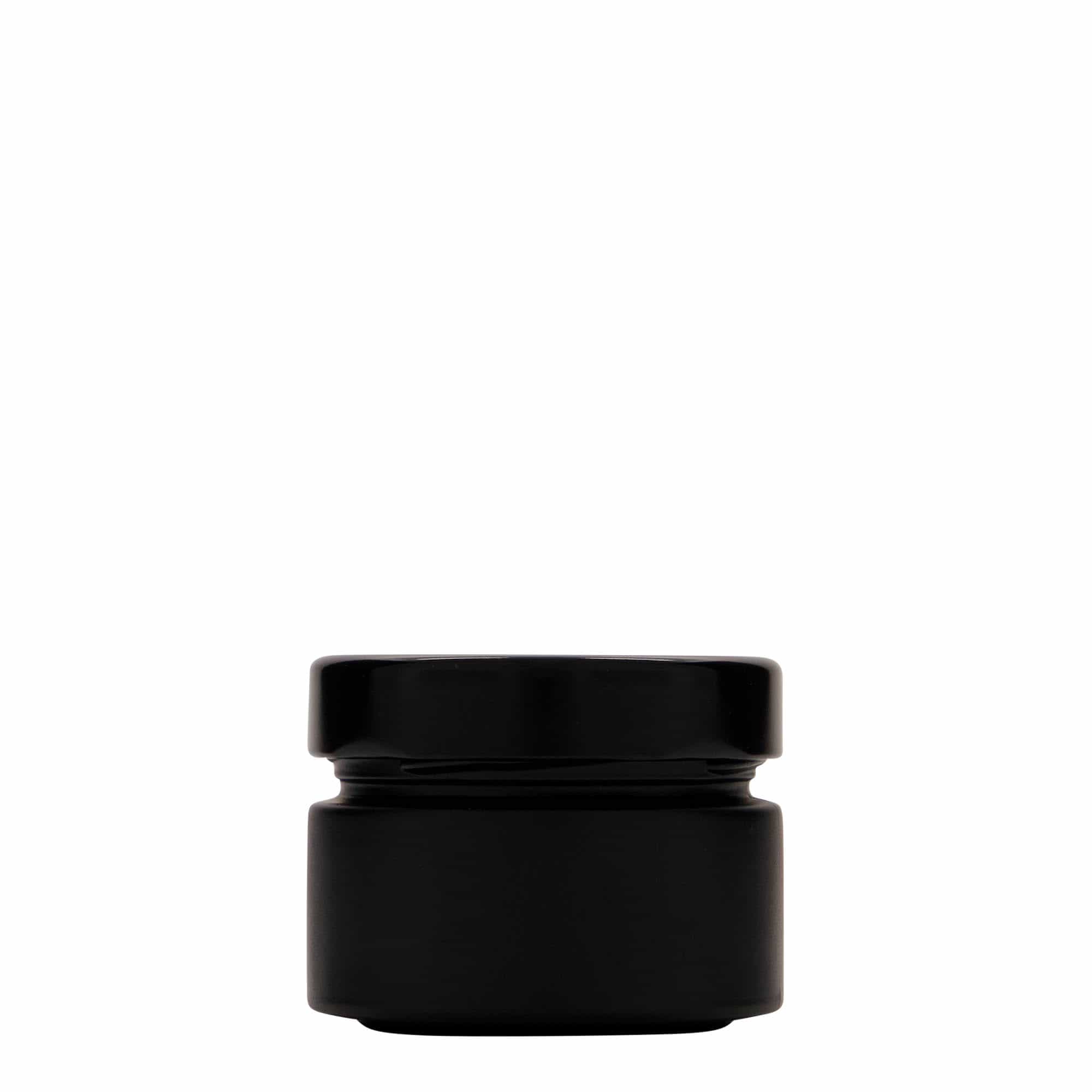 130 ml Rundglas „Aurora“, schwarz, Mündung: Deep-Twist-off (DTO 66)