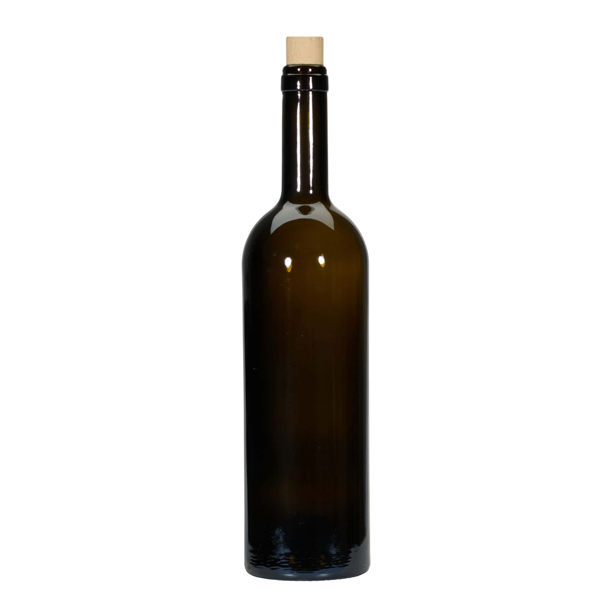 750 ml Weinflasche 'Golia', antikgrün, Mündung: Kork
