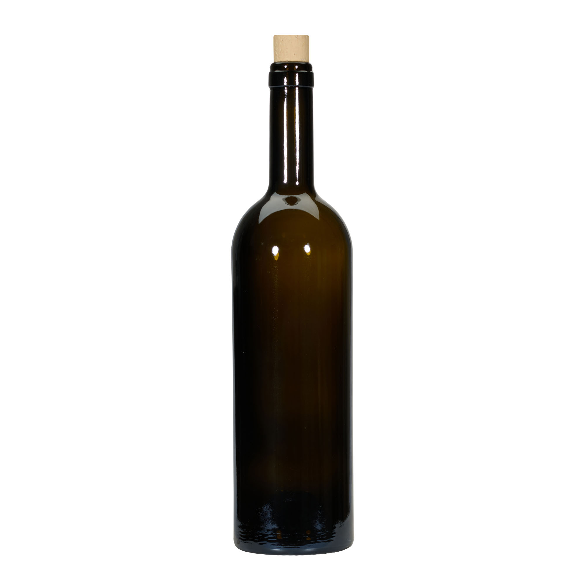 750 ml Weinflasche „Golia“, antikgrün, Mündung: Kork