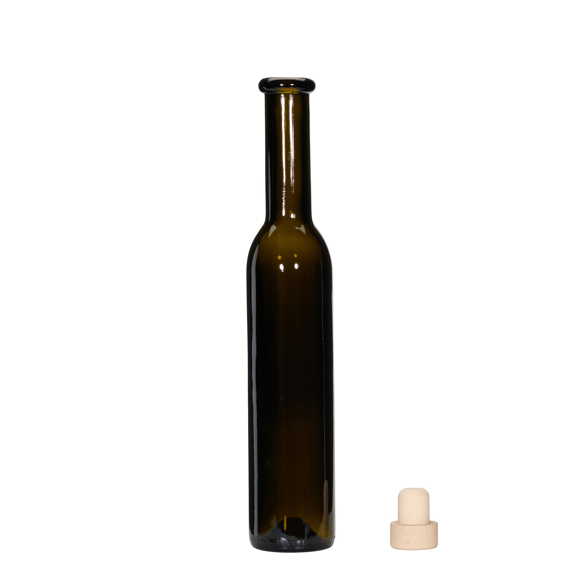 250 ml Glasflasche 'Rocky', antikgrün, Mündung: Kork 250 ml Glasflasche 'Rocky', antikgrün, Mündung: Kork
