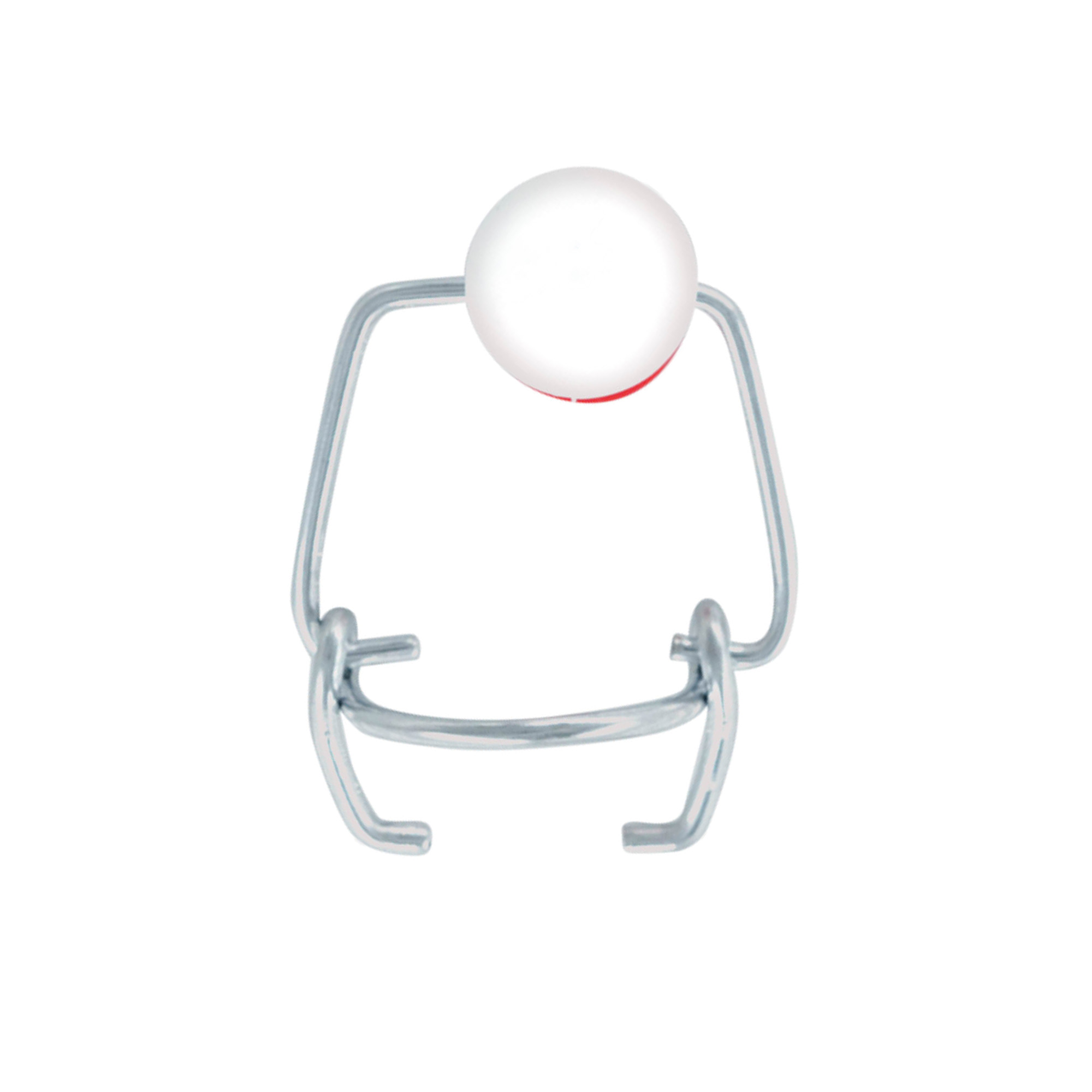 Bügelverschluss Mini, Kunststoff, rot-weiß Bügelverschluss Mini, Kunststoff, rot-weiß