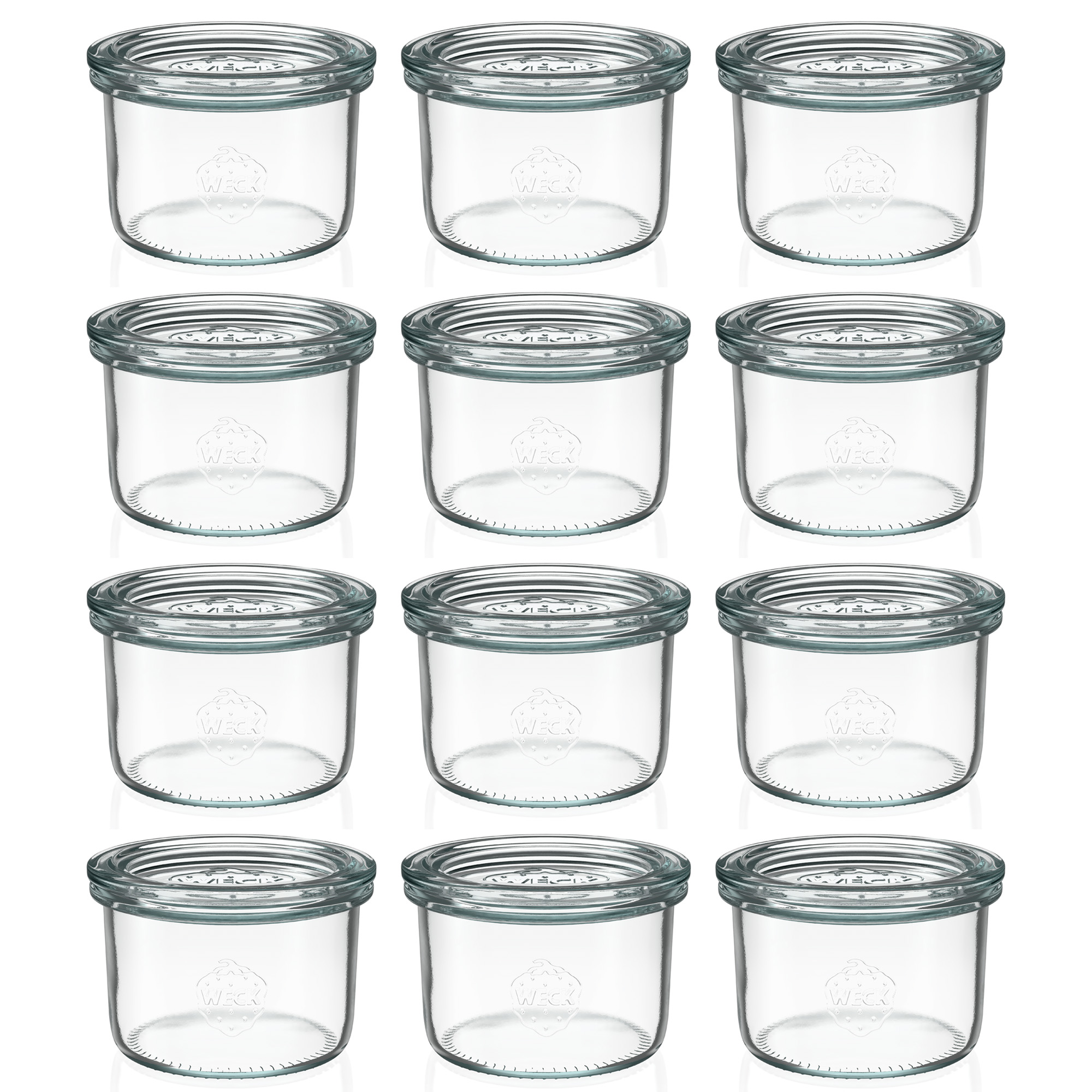 12x 200 ml WECK-Sturzglas mit Glasdeckel RR 80
