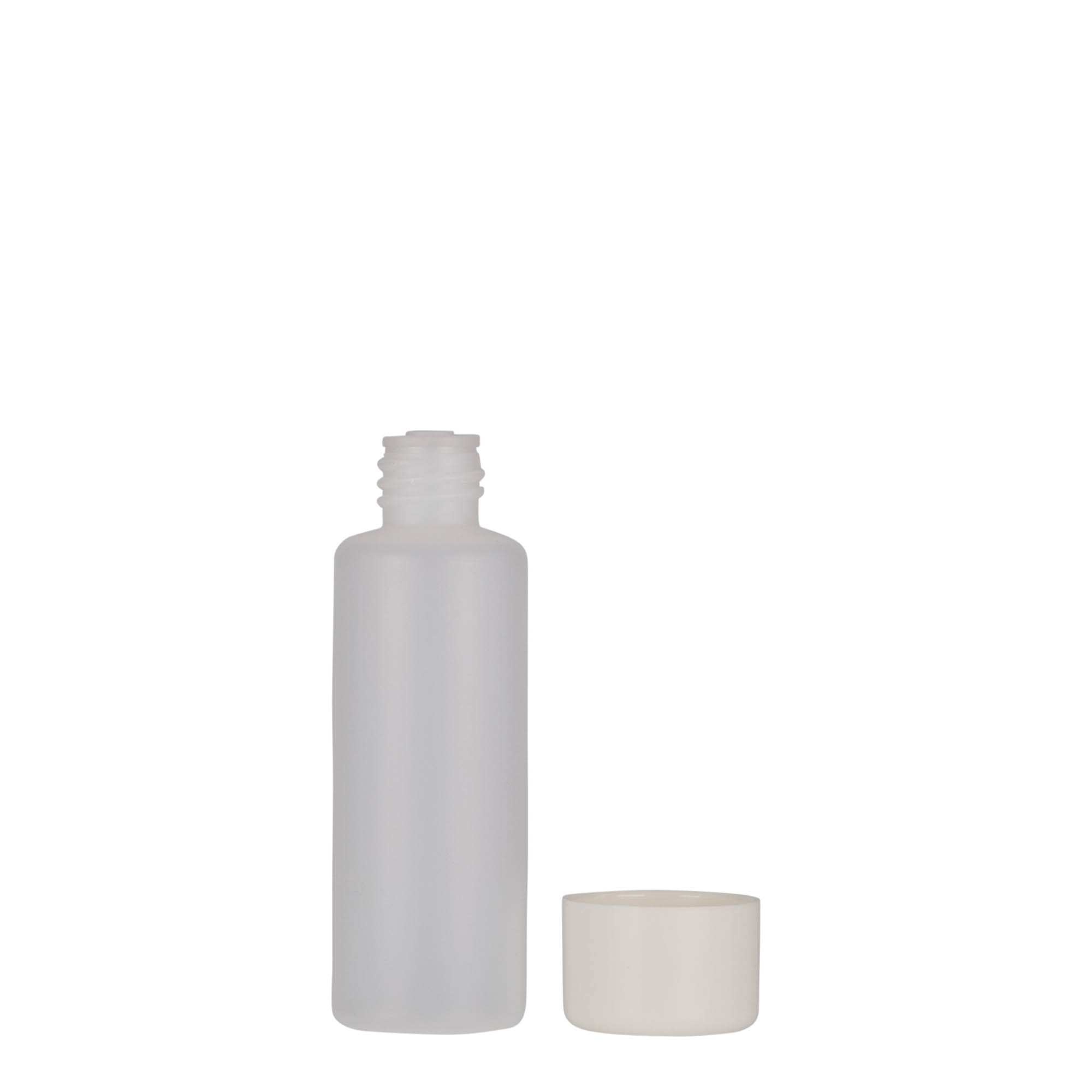 50 ml Rundflasche, PE-Kunststoff, natur, Mündung: Schraubverschluss 50 ml Rundflasche, PE-Kunststoff, natur, Mündung: Schraubverschluss