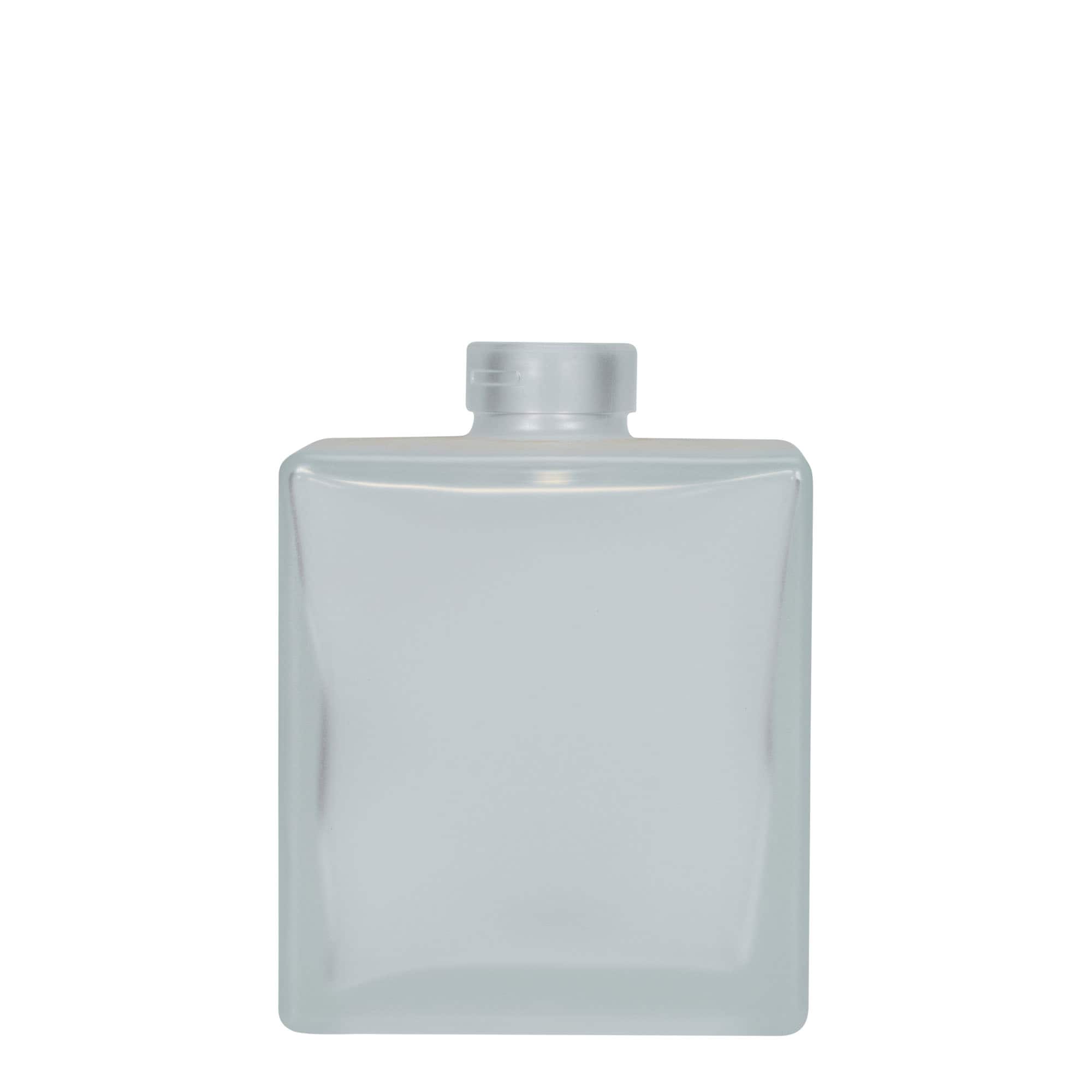 500 ml Glasflasche 'Cube', quadratisch, geeist, Mündung: Kork 500 ml Glasflasche 'Cube', quadratisch, geeist, Mündung: Kork