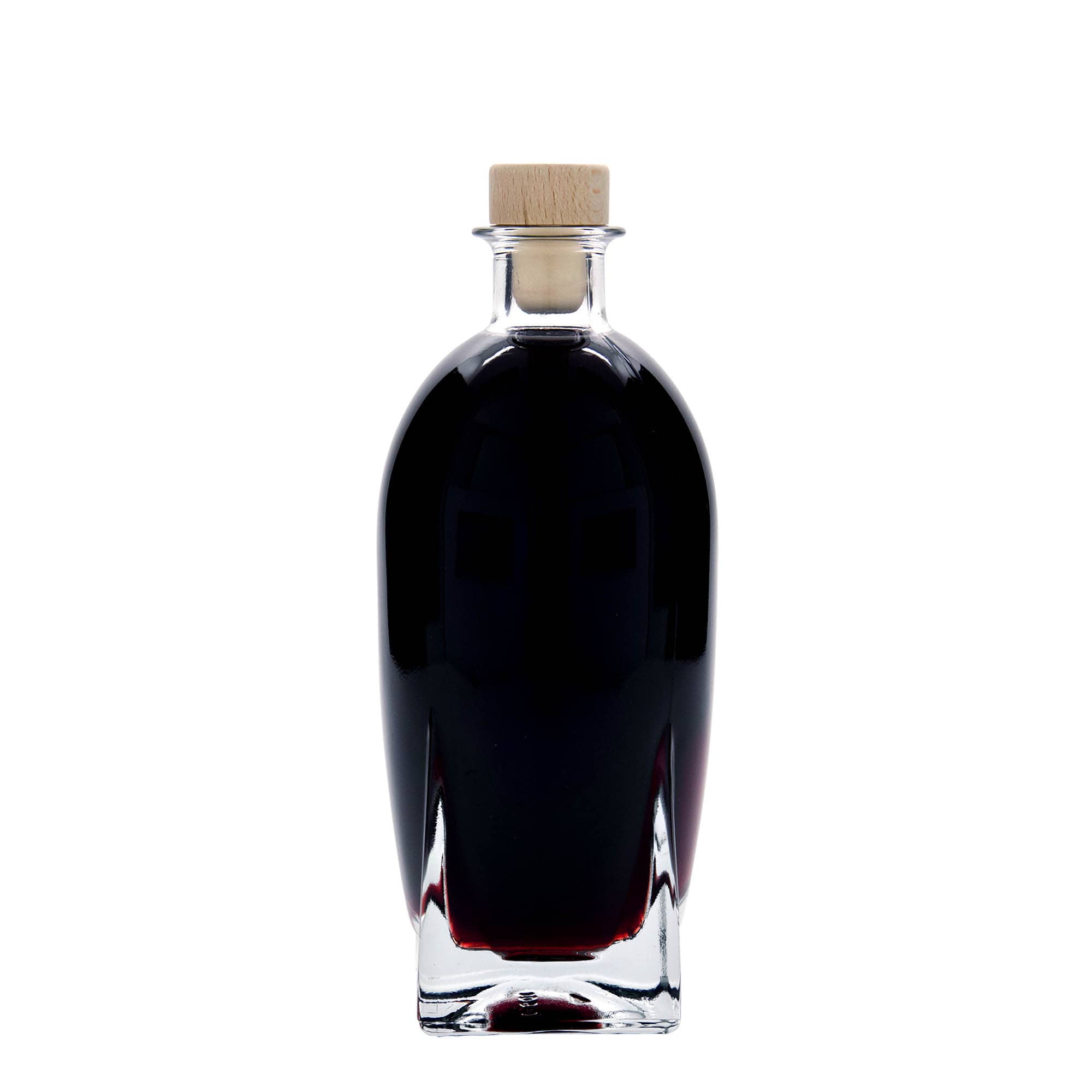 500 ml Glasflasche „Zino“, quadratisch, Mündung: Kork