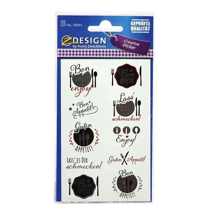 Zweckform Sticker „Guten Appetit“, Papier, mehrfarbig