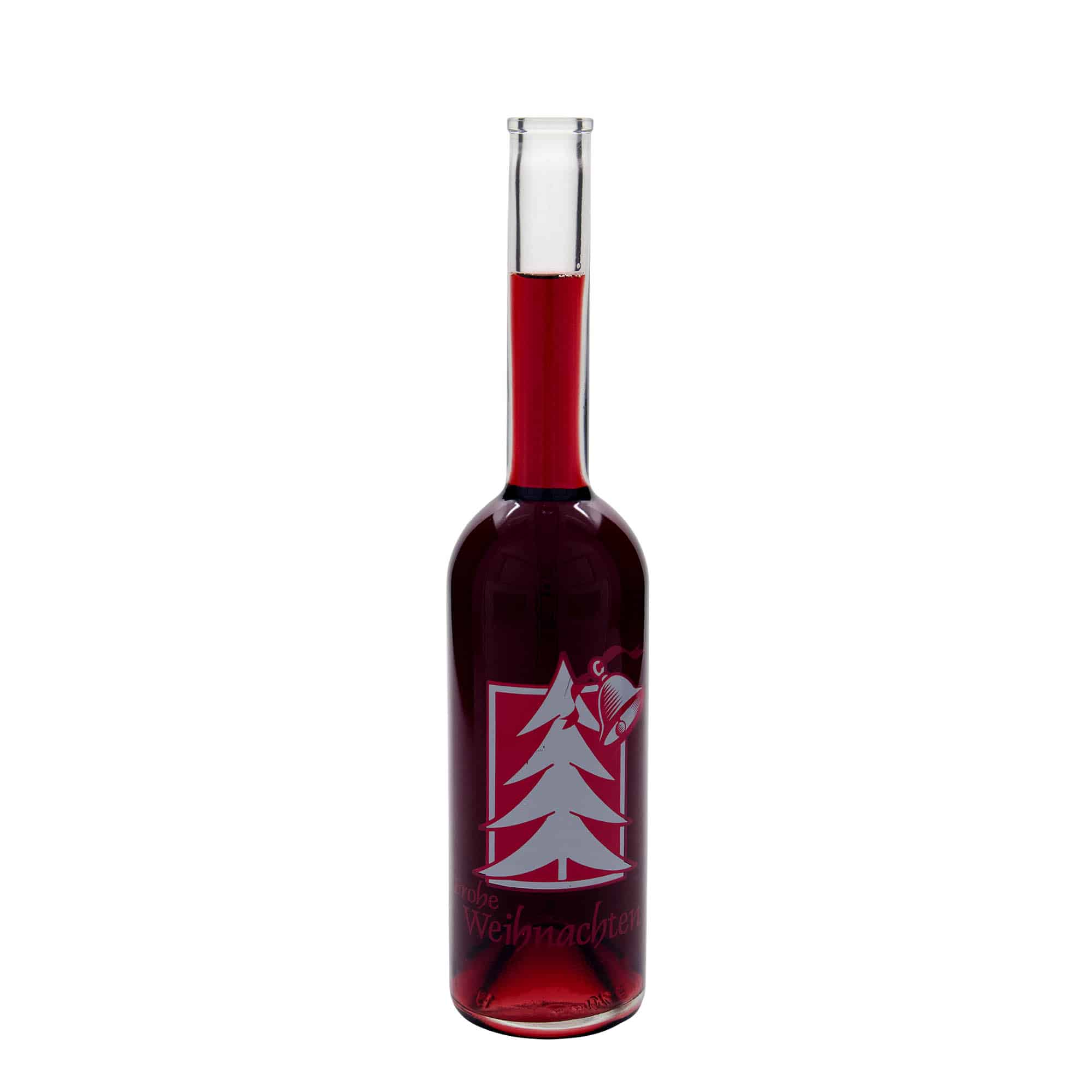 500 ml Glasflasche „Opera“, Motiv: Weihnachtsgruß, Mündung: Kork