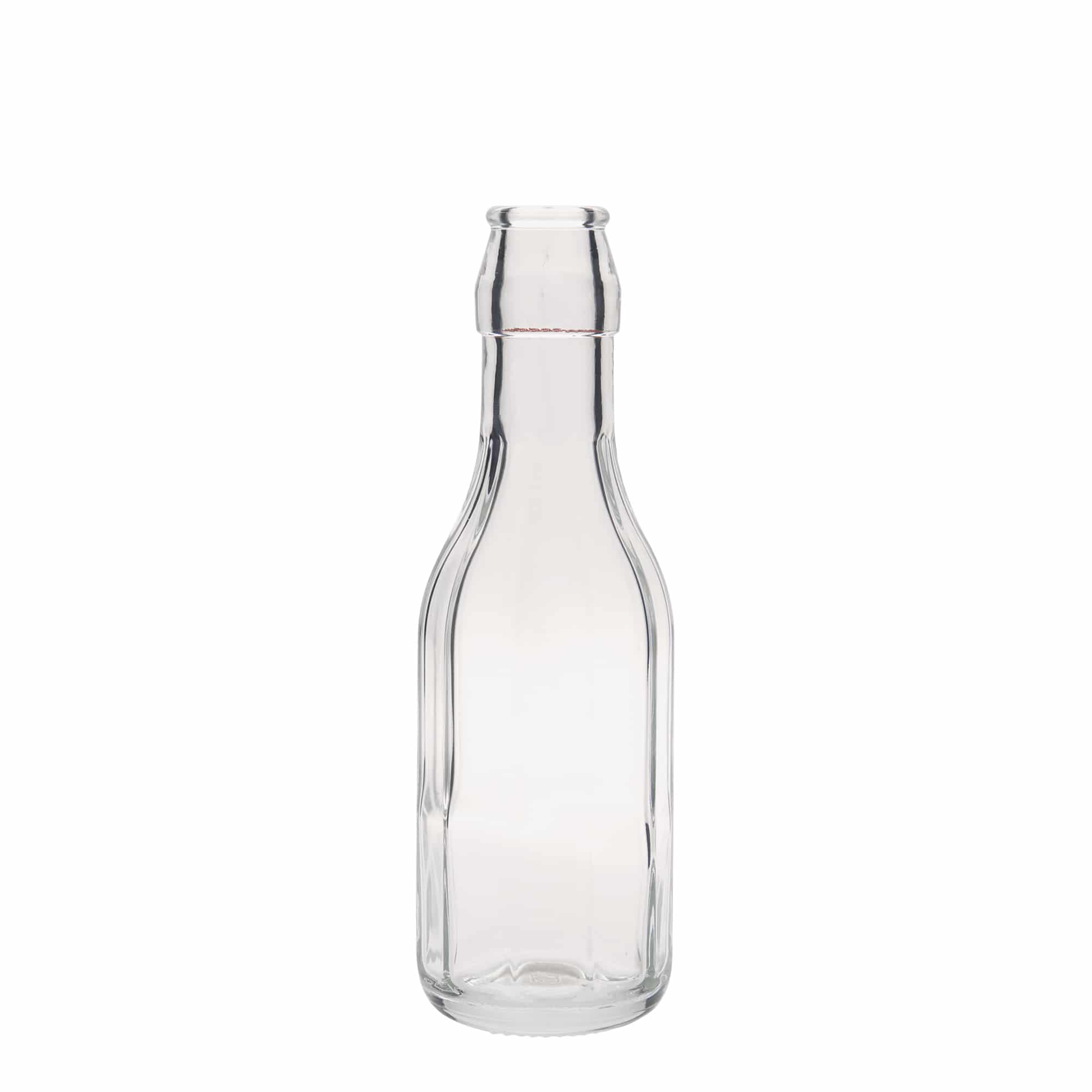 250 ml Glasflasche „Bravo“, zehneckig, Mündung: Bügelverschluss