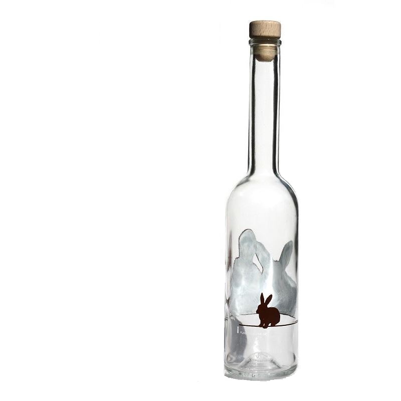 500 ml Glasflasche 'Opera', Motiv: Kaninchen, Mündung: Kork 500 ml Glasflasche 'Opera', Motiv: Kaninchen, Mündung: Kork