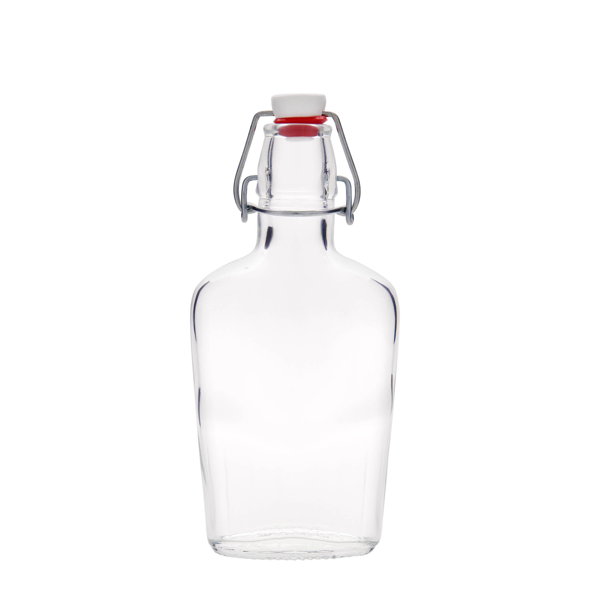 250 ml Glasflasche „Fiaschetta“, oval, Mündung: Bügelverschluss
