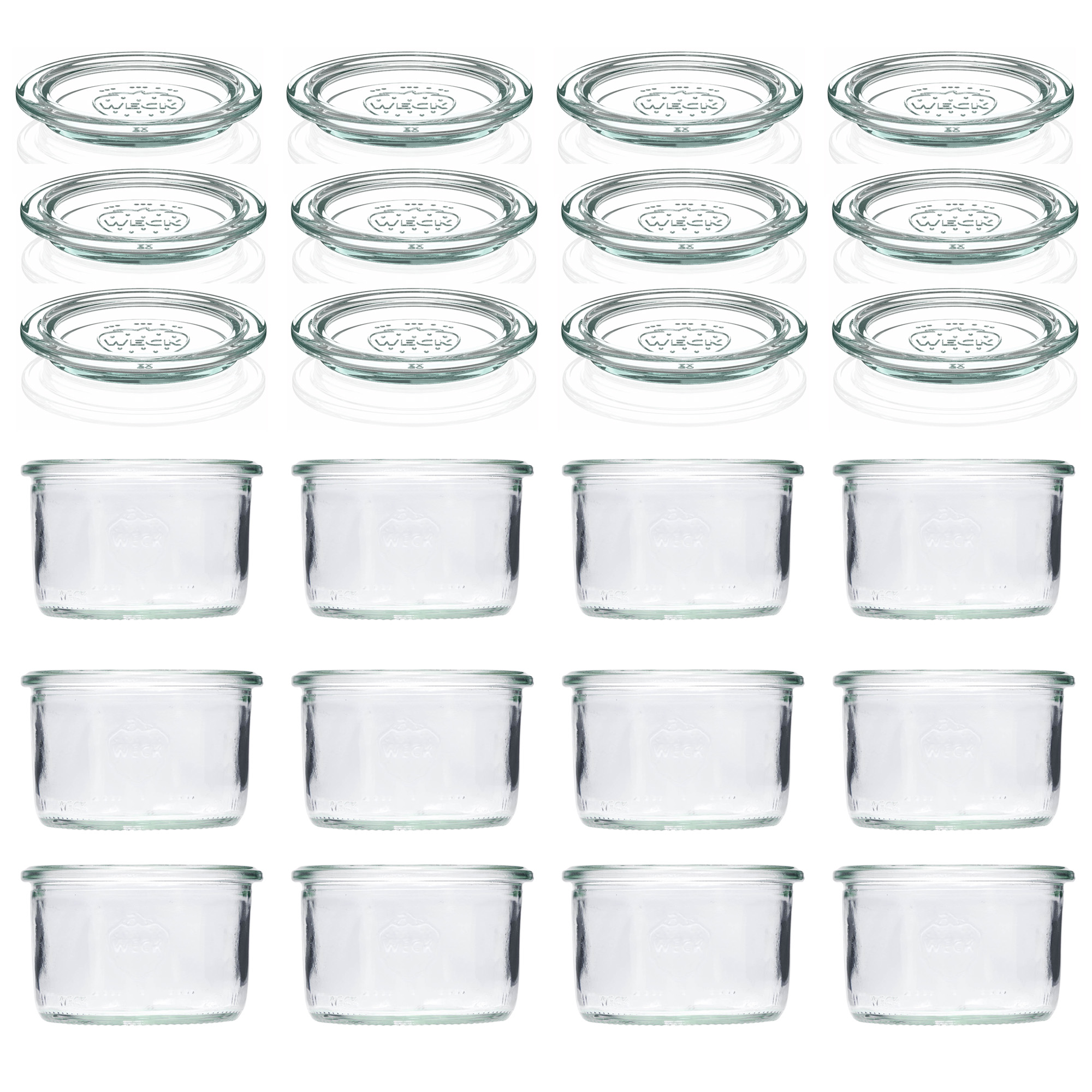 12x 200 ml WECK-Sturzglas mit Glasdeckel RR 80