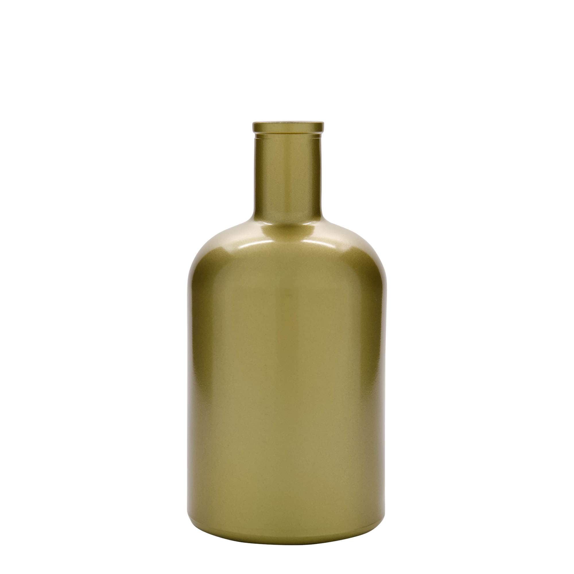 700 ml Glasflasche „Gerardino“, gold, Mündung: Kork