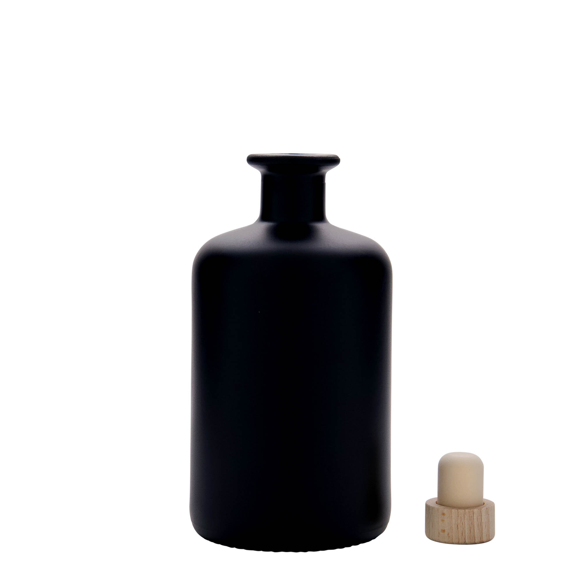 500 ml Glasflasche Apotheker, schwarz, Mündung: Kork 500 ml Glasflasche Apotheker, schwarz, Mündung: Kork