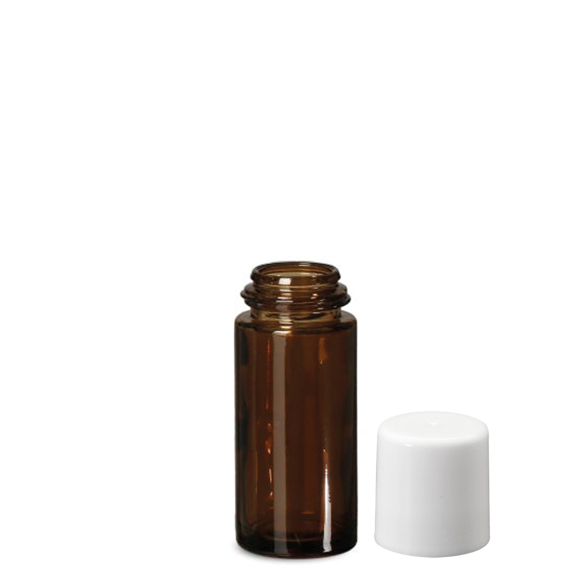 50 ml Roll-On-Flasche, Glas, braun, Mündung: Schraubverschluss