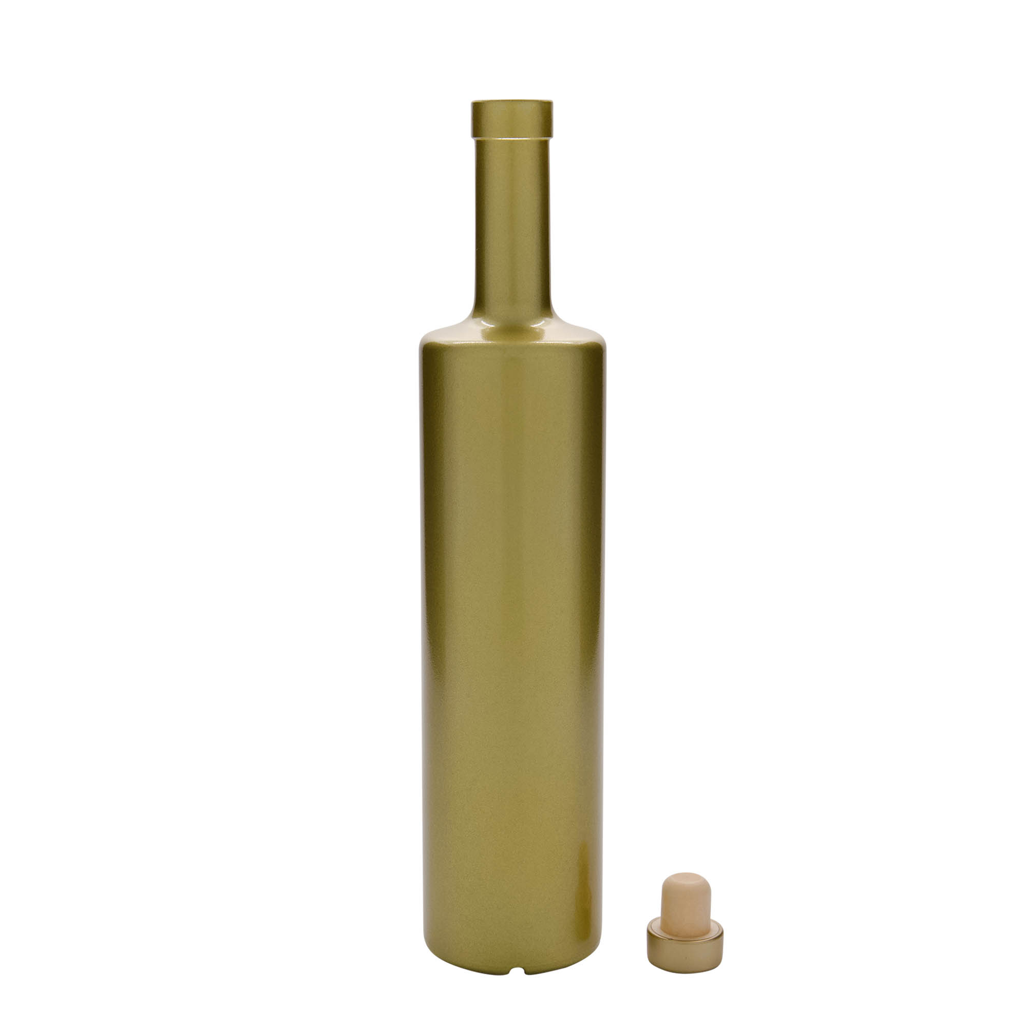700 ml Glasflasche „Centurio“, gold, Mündung: Kork