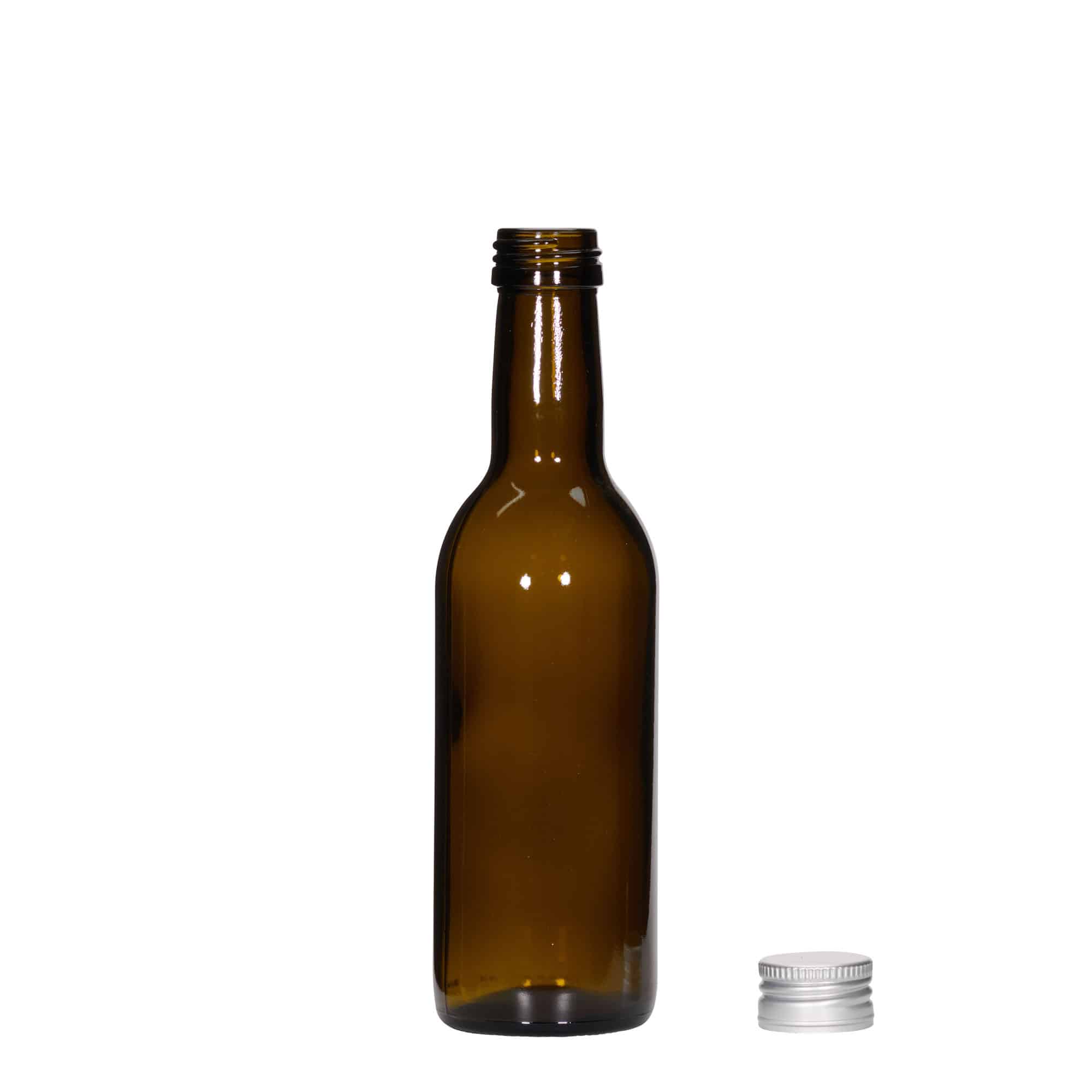 250 ml Glasflasche 'Bordeaux', antikgrün, Mündung: PP 28