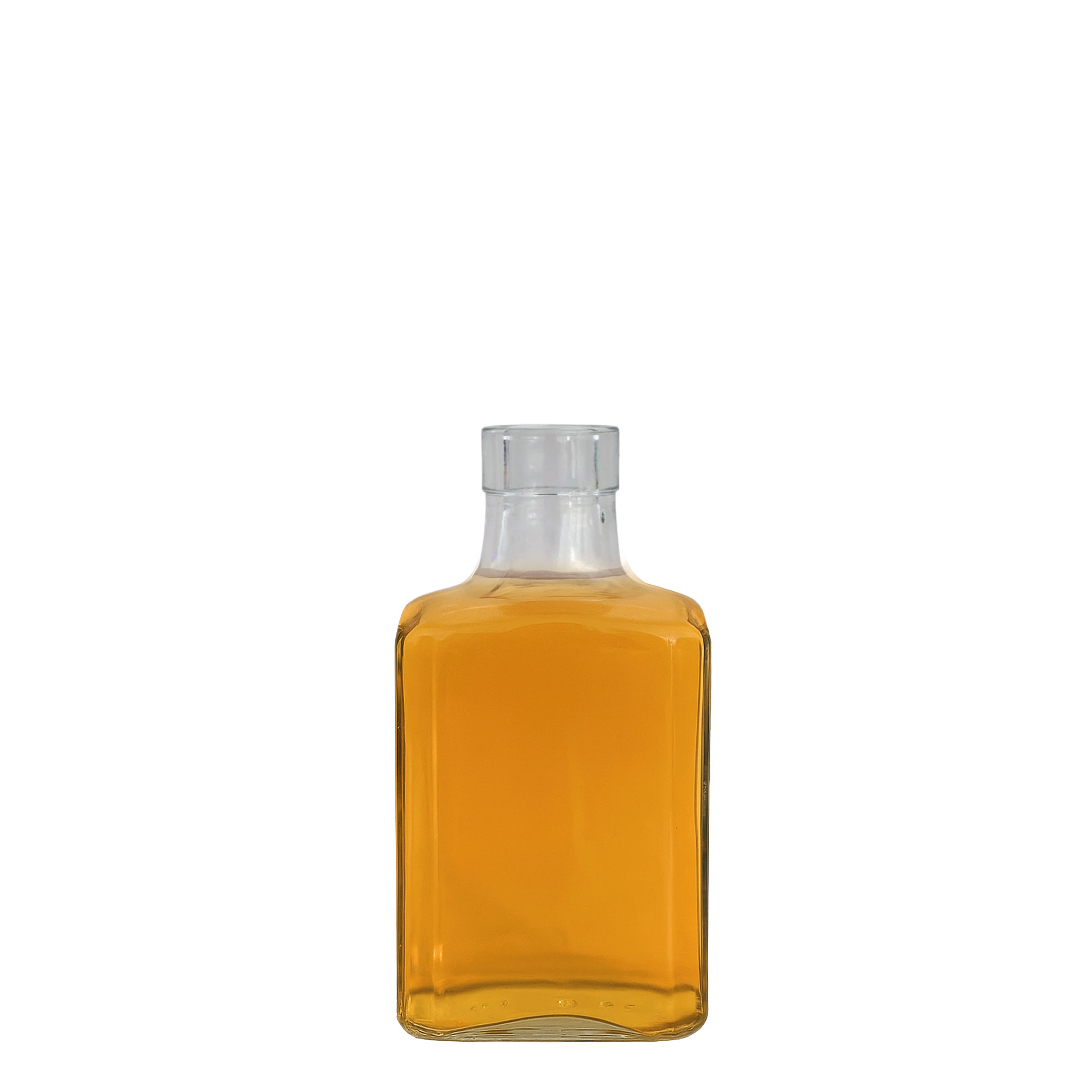 250 ml Glasflasche 'Decanter Quadro Oberband', quadratisch, Mündung: Kork