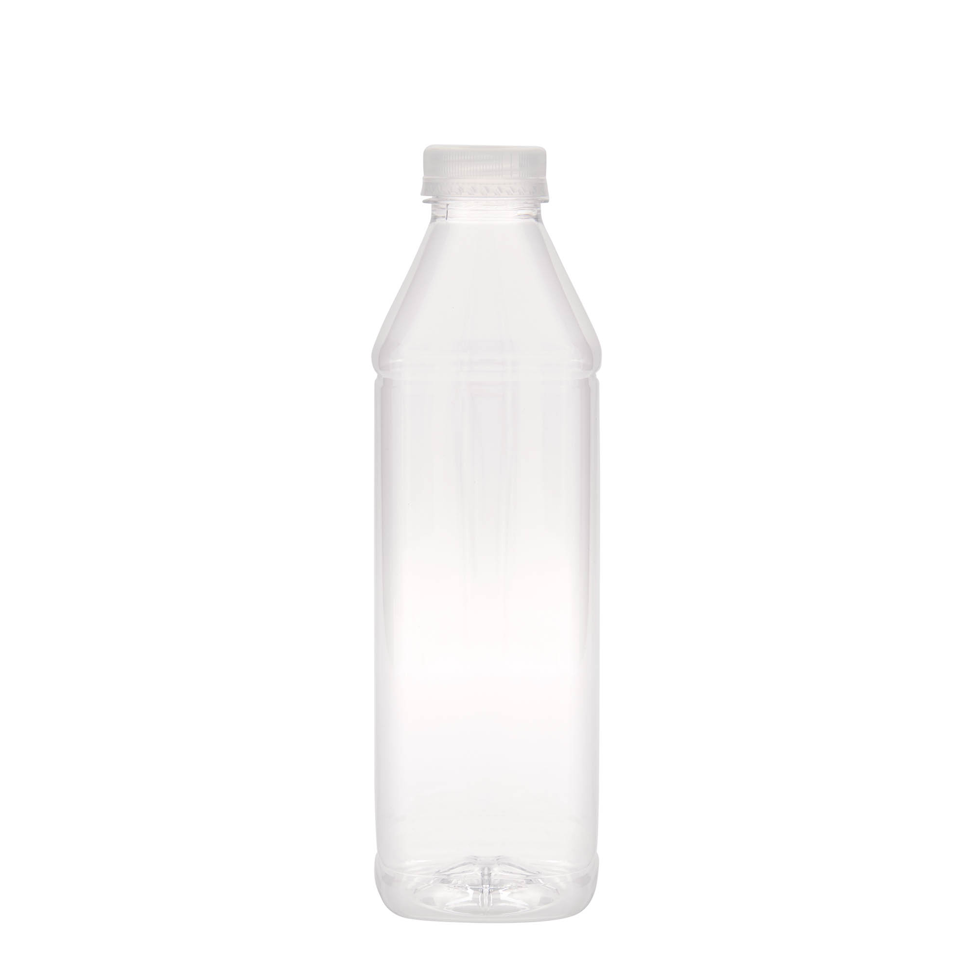 1.000 ml PET-Flasche 'Milk and Juice Carré', quadratisch, Kunststoff, Mündung: 38 mm
