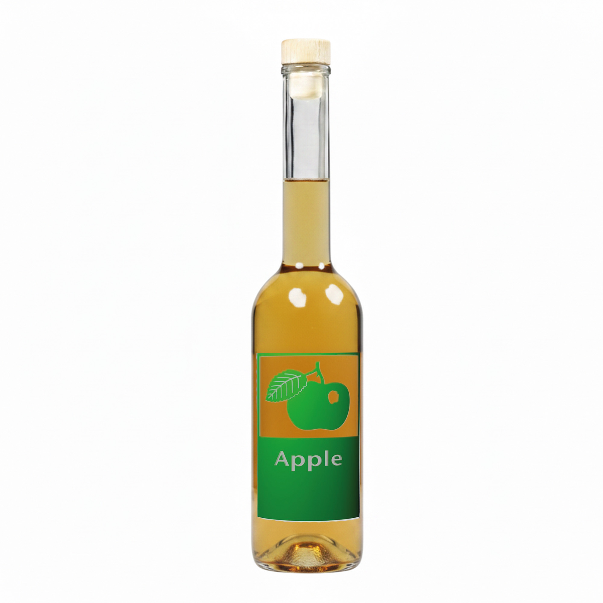 500 ml Glasflasche 'Opera', Motiv: Apple, Mündung: Kork 500 ml Glasflasche 'Opera', Motiv: Apple, Mündung: Kork