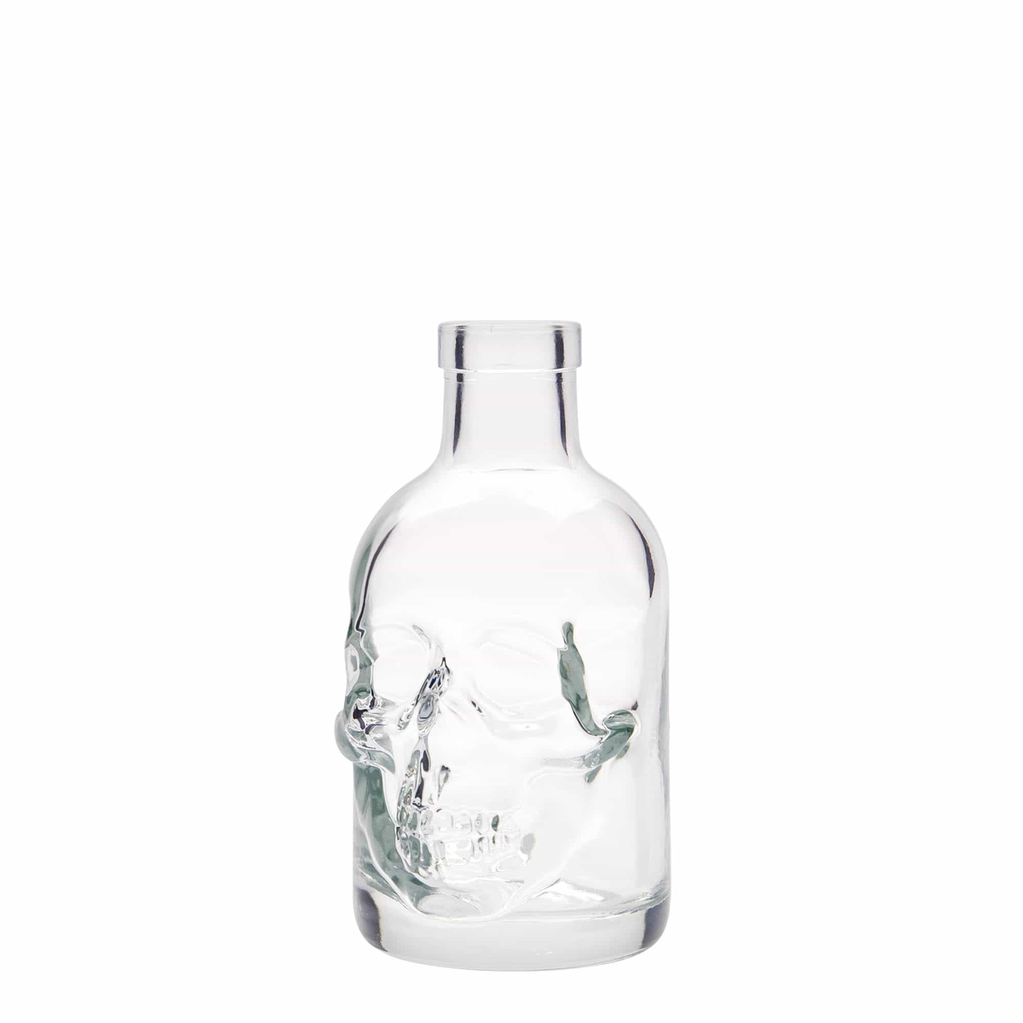200 ml Glasflasche 'Totenkopf', Mündung: Kork 200 ml Glasflasche 'Totenkopf', Mündung: Kork