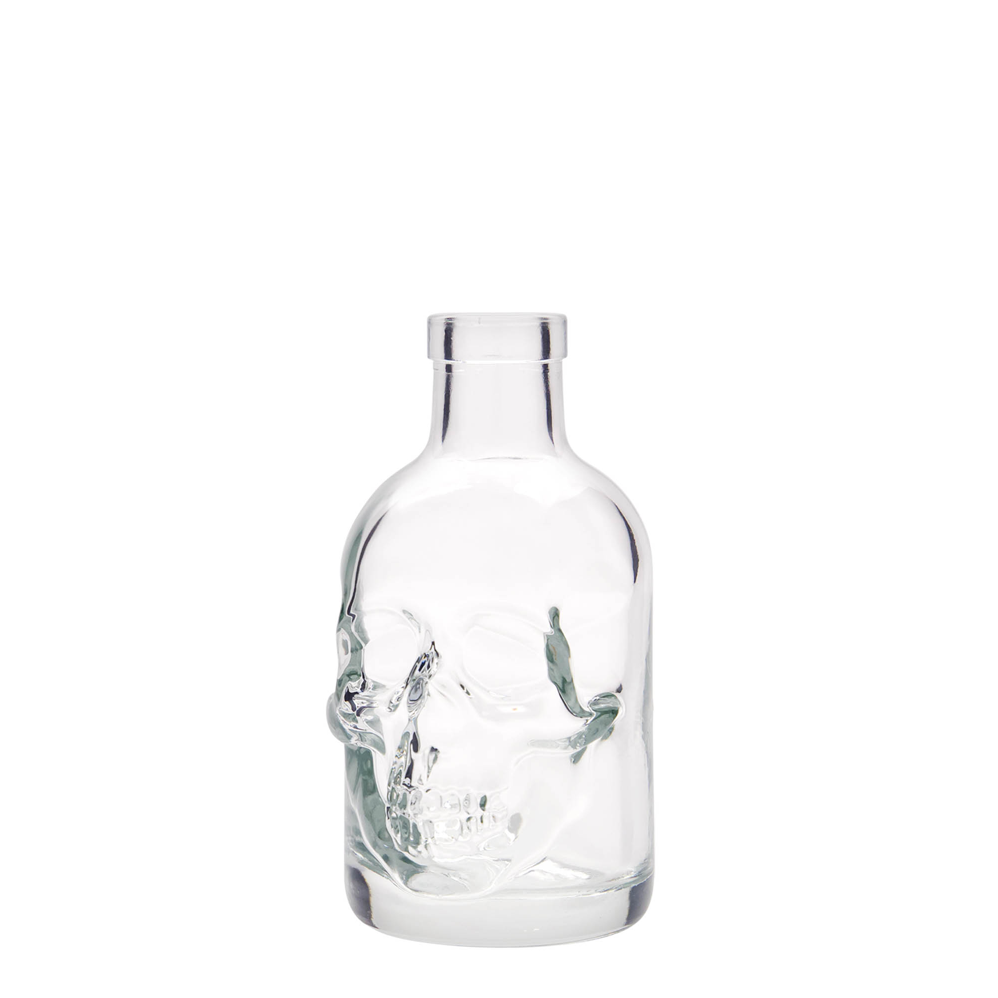 200 ml Glasflasche „Totenkopf“, Mündung: Kork