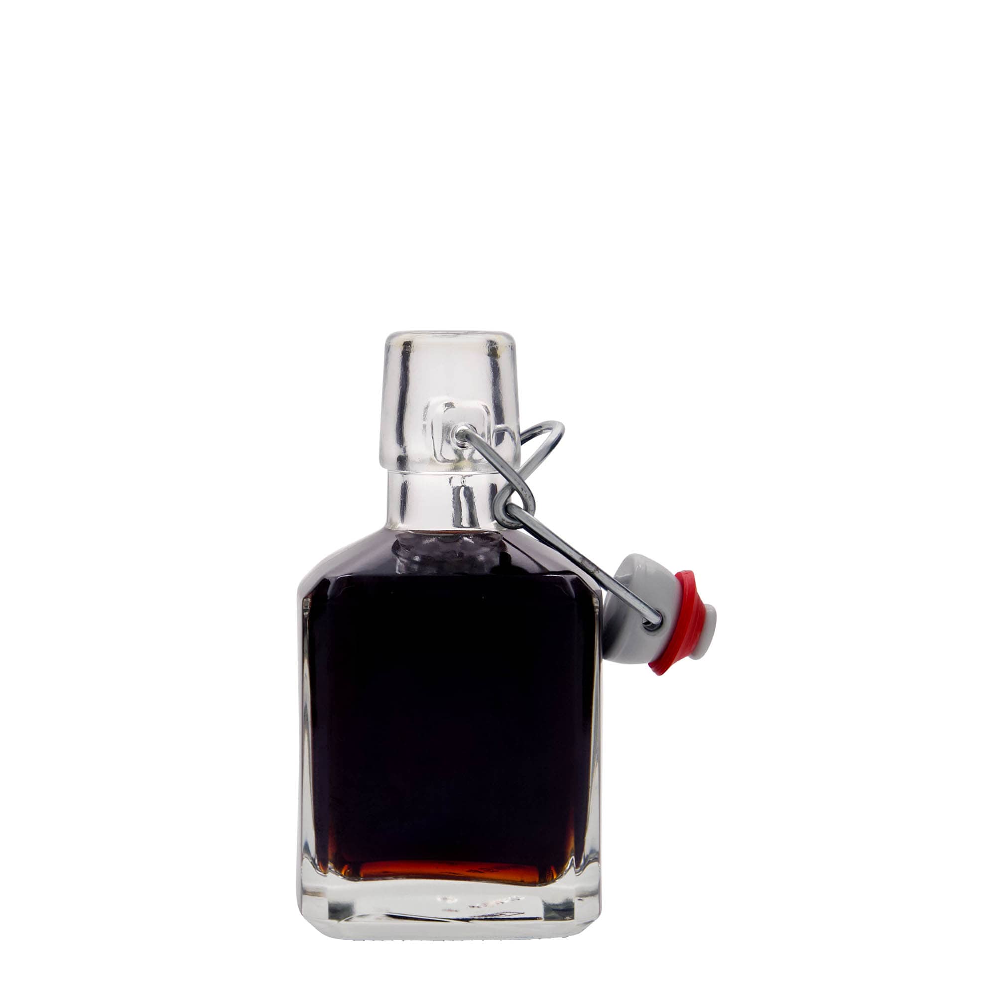 200 ml Glasflasche 'Kubica', quadratisch, Mündung: Bügelverschluss 200 ml Glasflasche 'Kubica', quadratisch, Mündung: Bügelverschluss