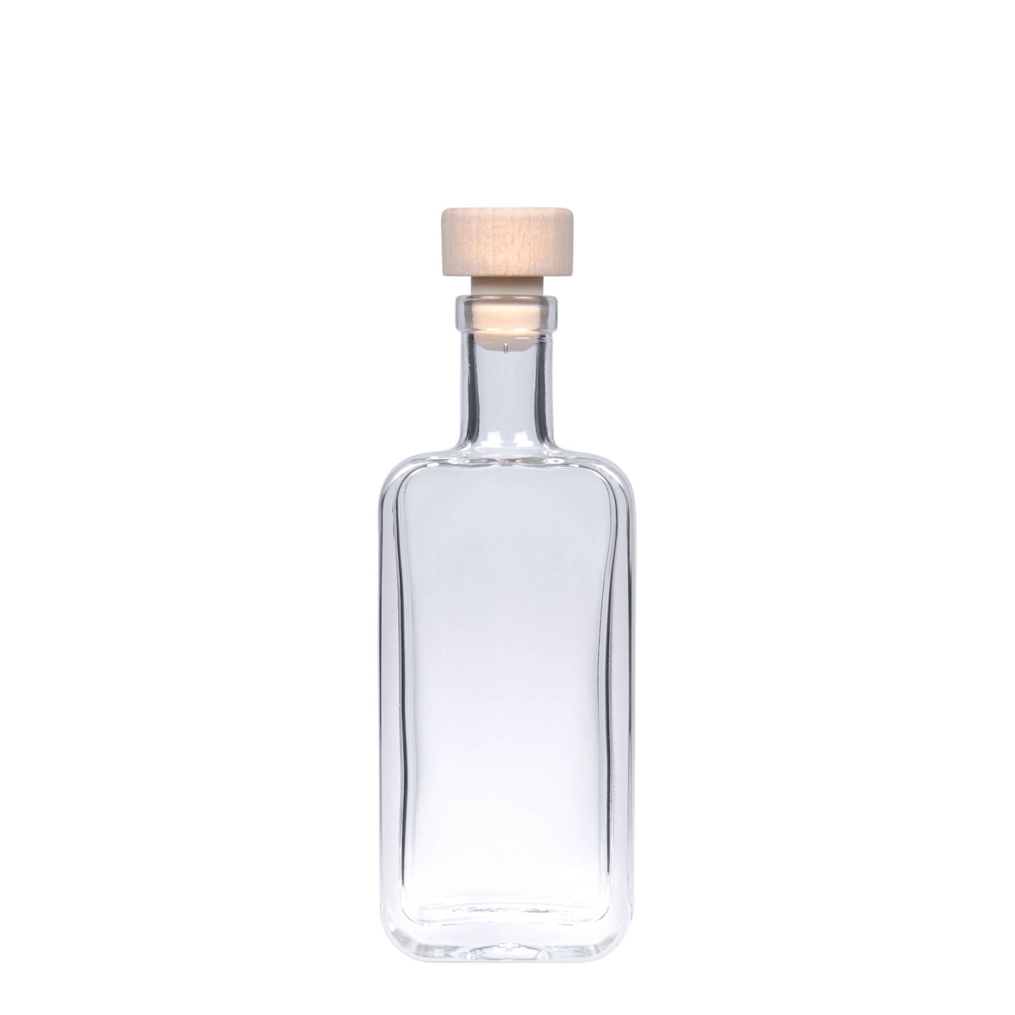 100 ml Glasflasche 'Nice', rechteckig, Mündung: Kork