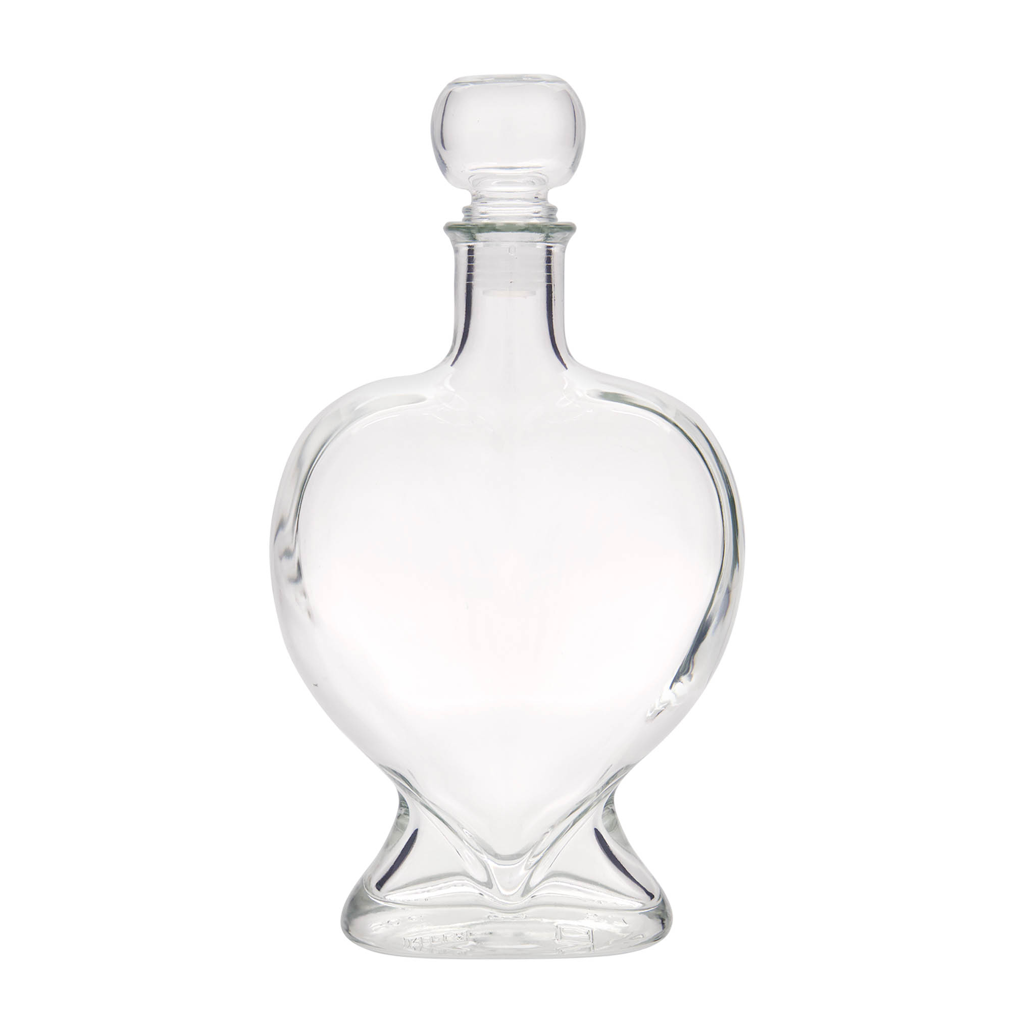 500 ml Glasflasche 'Herz', Mündung: Kork 500 ml Glasflasche 'Herz', Mündung: Kork