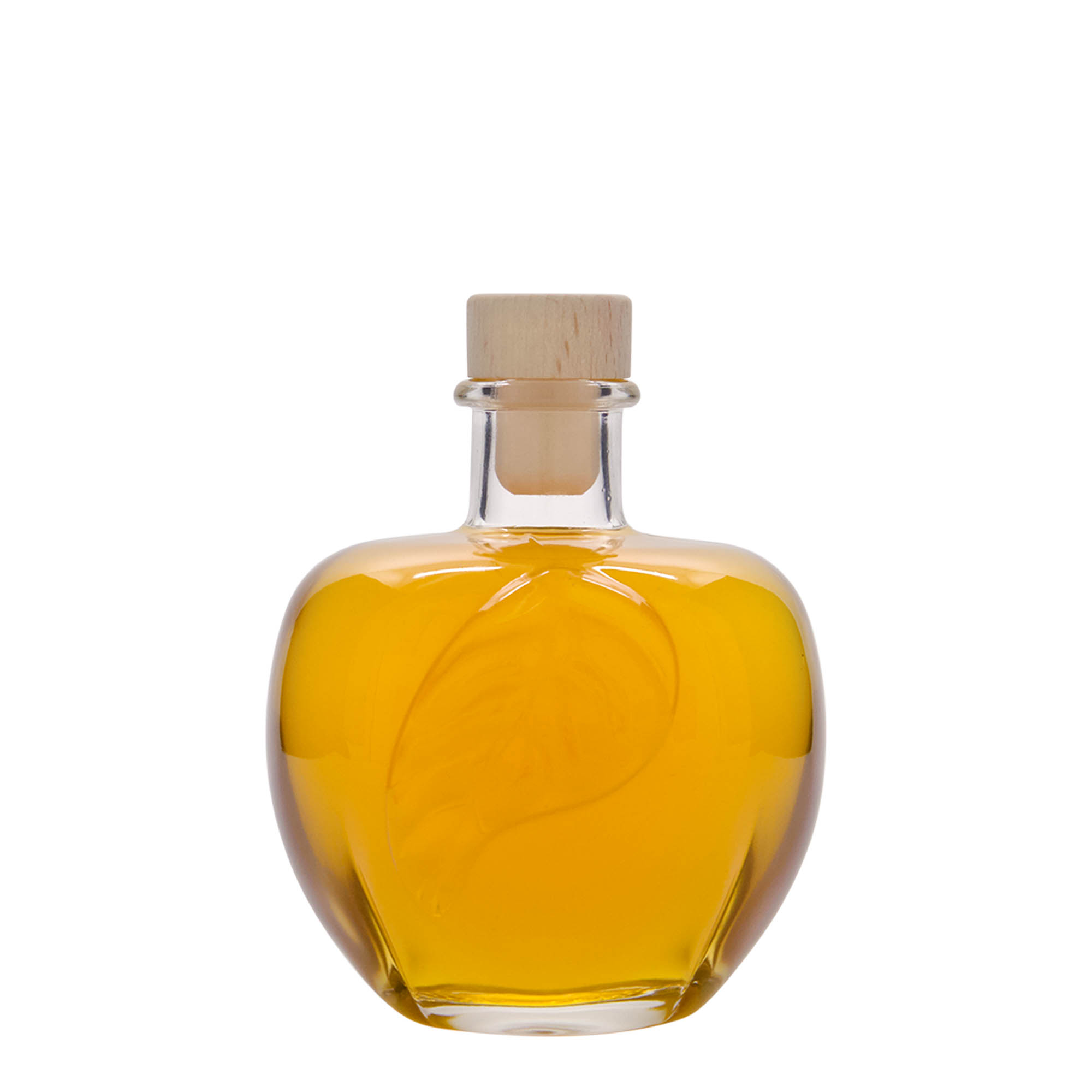 350 ml Glasflasche 'Apfel', Mündung: Kork 350 ml Glasflasche 'Apfel', Mündung: Kork