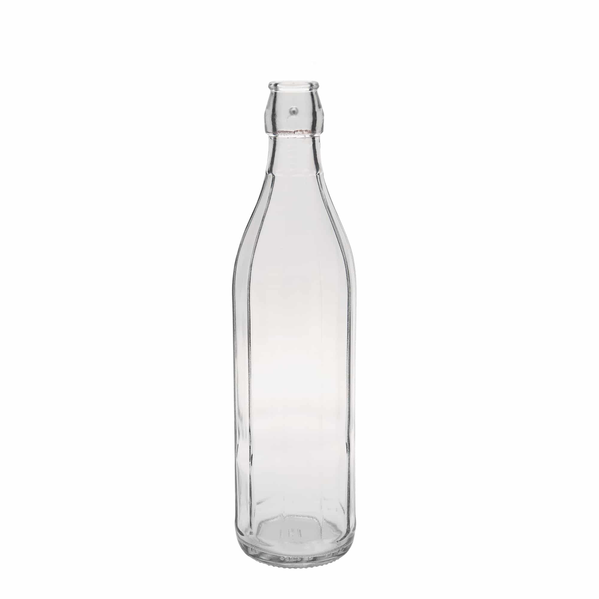 750 ml Glasflasche „Bravo“, zehneckig, Mündung: Bügelverschluss