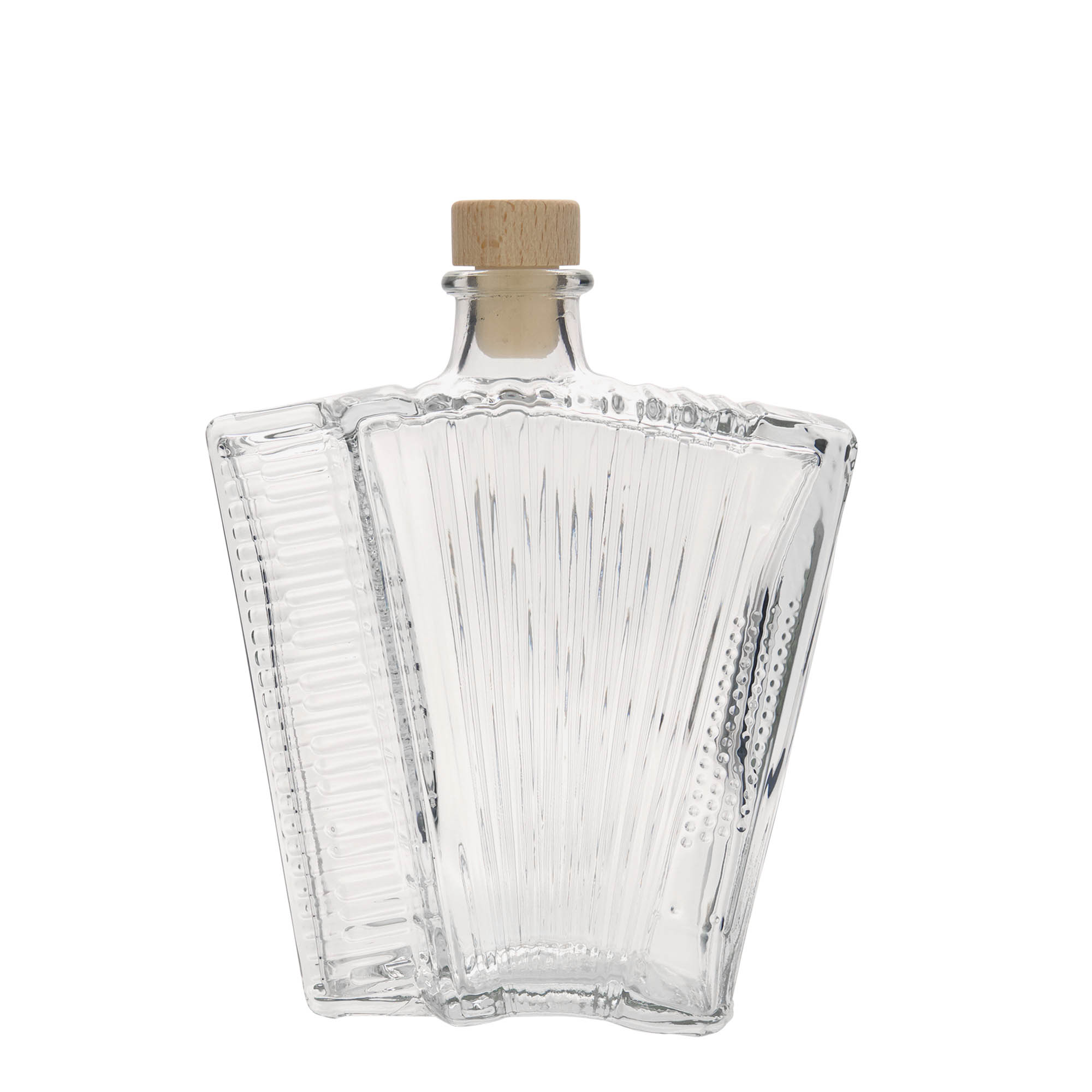 500 ml Glasflasche „Akkordeon“, Mündung: Kork