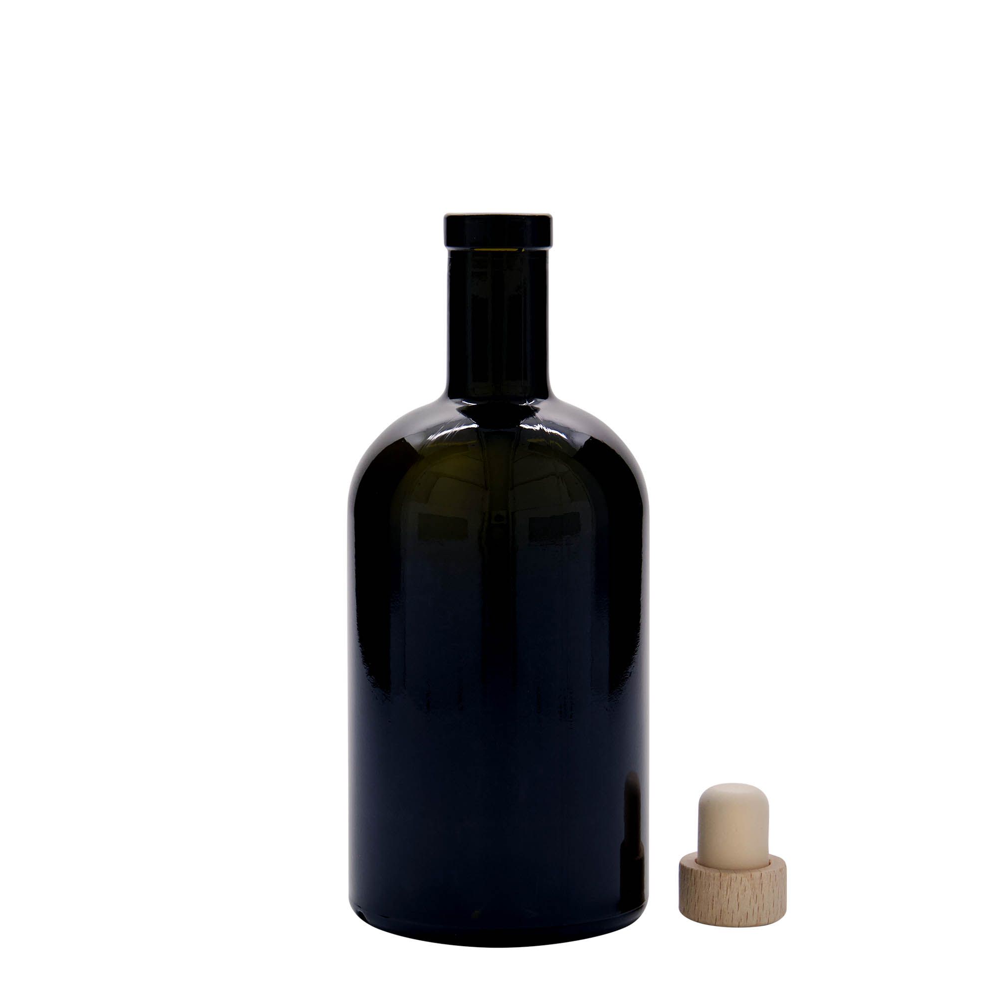 500 ml Glasflasche „Farmacia“, antikgrün, Mündung: Kork