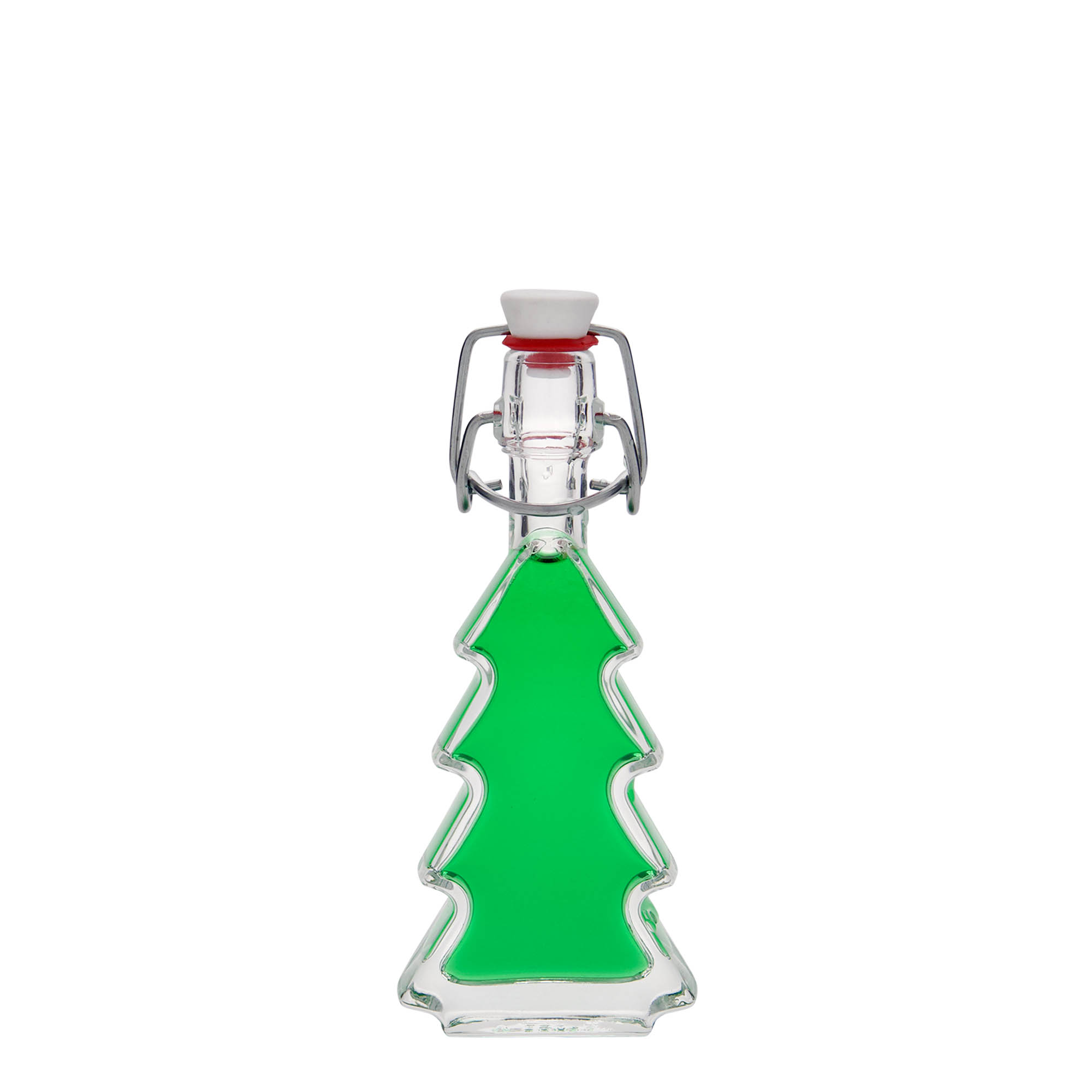 40 ml Glasflasche 'Tannenbaum', Mündung: Bügelverschluss 40 ml Glasflasche 'Tannenbaum', Mündung: Bügelverschluss