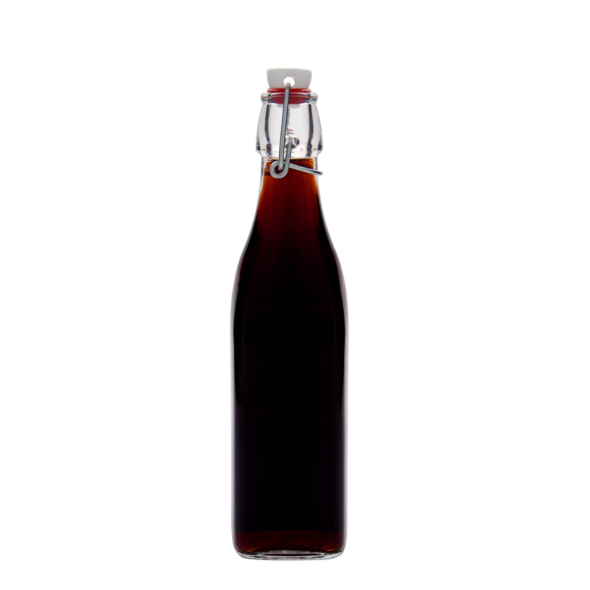 500 ml Glasflasche „Swing“, quadratisch, Mündung: Bügelverschluss
