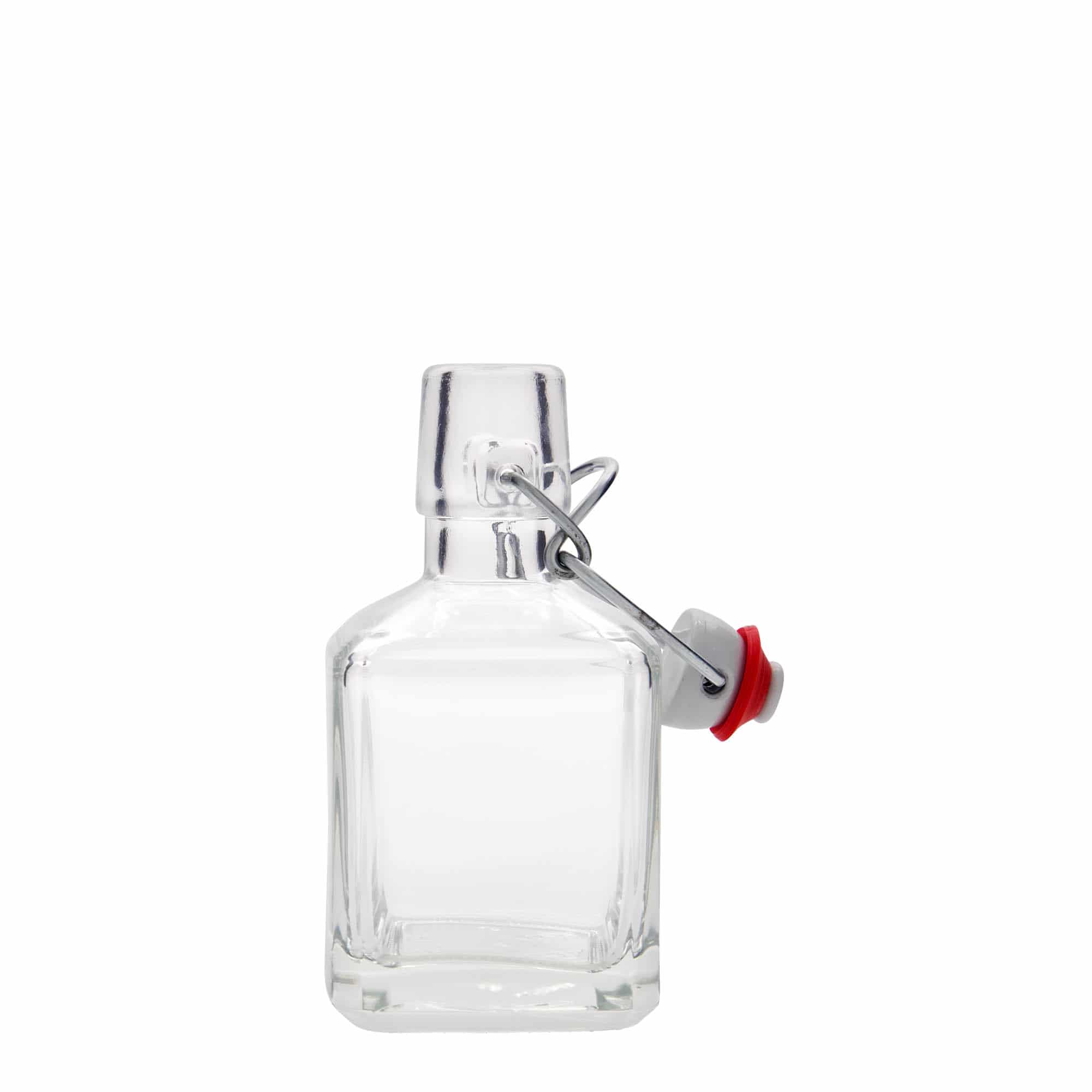 200 ml Glasflasche 'Kubica', quadratisch, Mündung: Bügelverschluss 200 ml Glasflasche 'Kubica', quadratisch, Mündung: Bügelverschluss