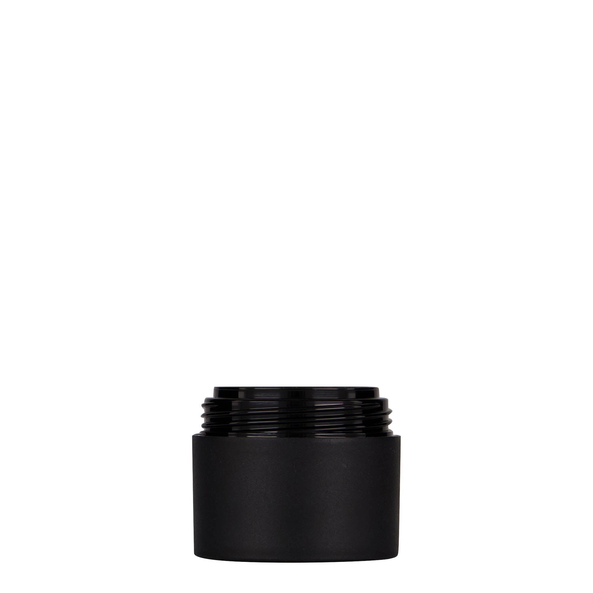 30 ml Kunststoffdose 'Antonella', PP, schwarz, Mündung: Schraubverschluss