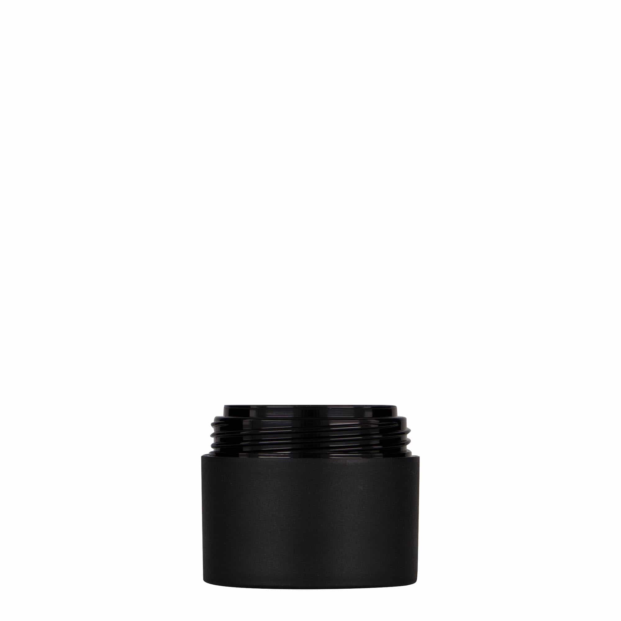 30 ml Kunststoffdose „Antonella“, PP, schwarz, Mündung: Schraubverschluss