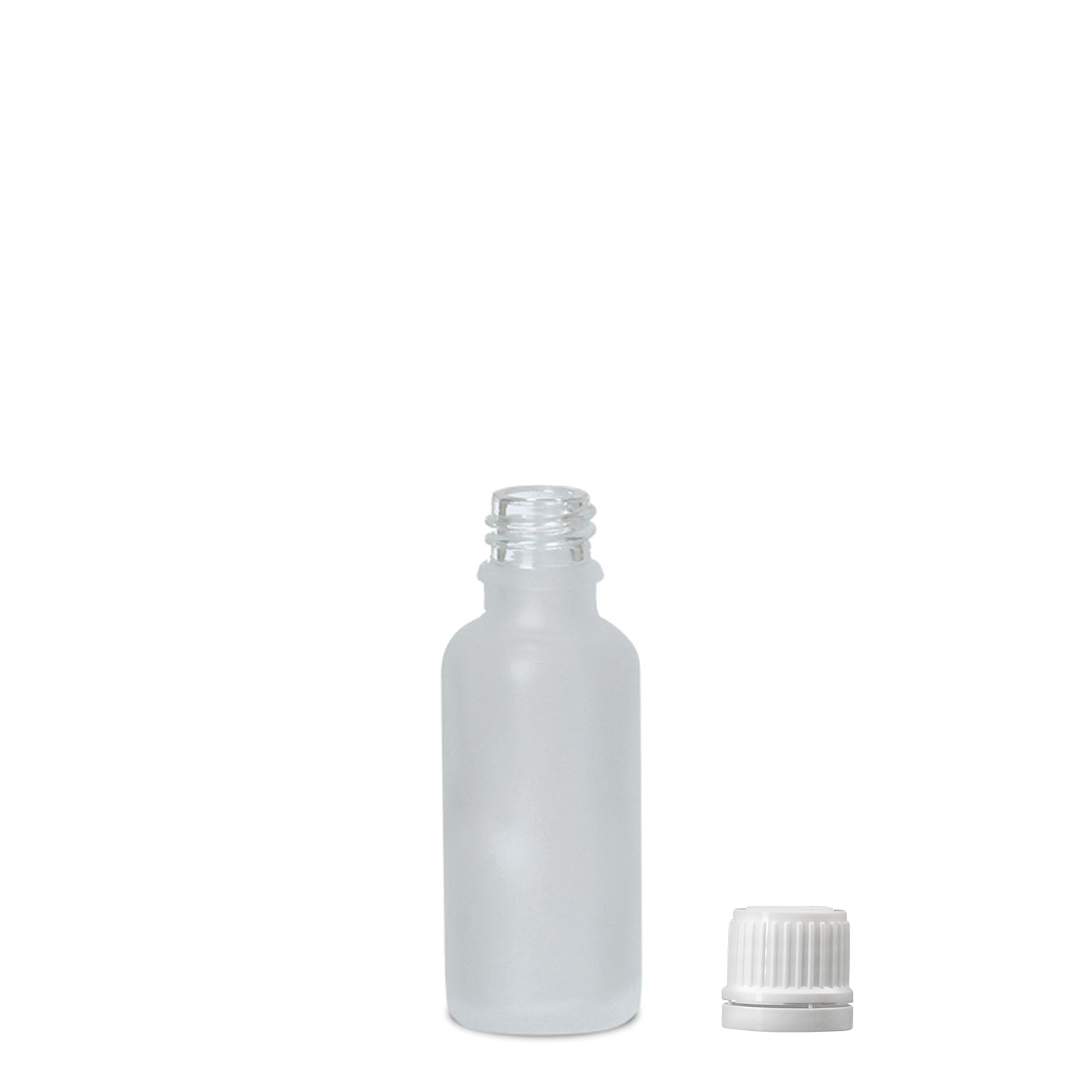 30 ml Medizinflasche, Glas, geeist, Mündung: DIN 18 30 ml Medizinflasche, Glas, geeist, Mündung: DIN 18