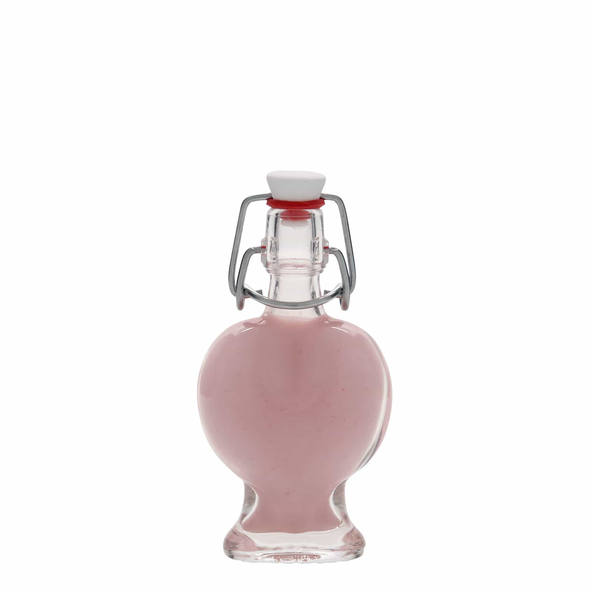 40 ml Glasflasche 'Herz', Mündung: Bügelverschluss