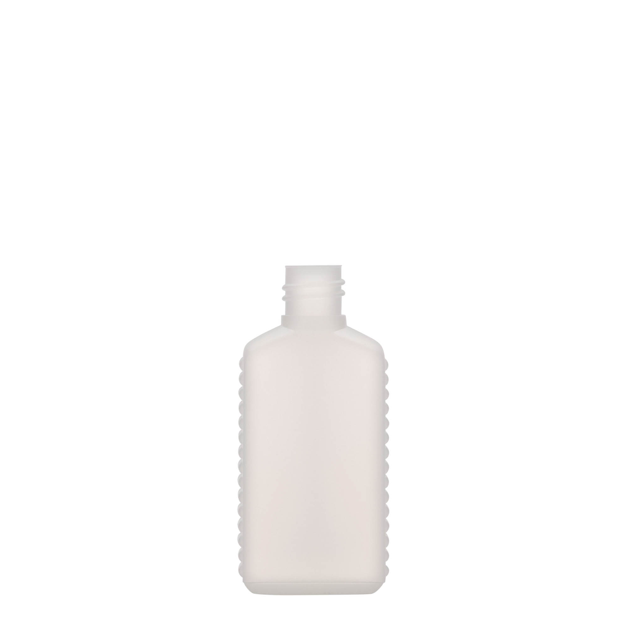 50 ml Kanisterflasche Enghals, rechteckig, HDPE-Kunststoff, natur, Mündung: DIN 18 50 ml Kanisterflasche Enghals, rechteckig, HDPE-Kunststoff, natur, Mündung: DIN 18