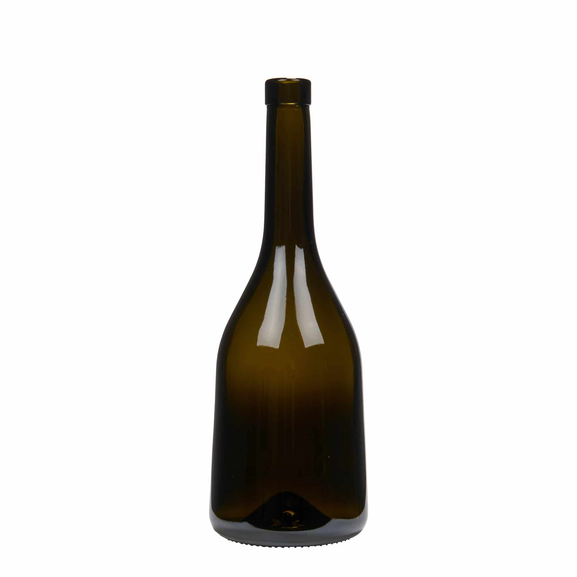 750 ml Glasflasche 'Rustica', antikgrün, Mündung: Kork 750 ml Glasflasche 'Rustica', antikgrün, Mündung: Kork
