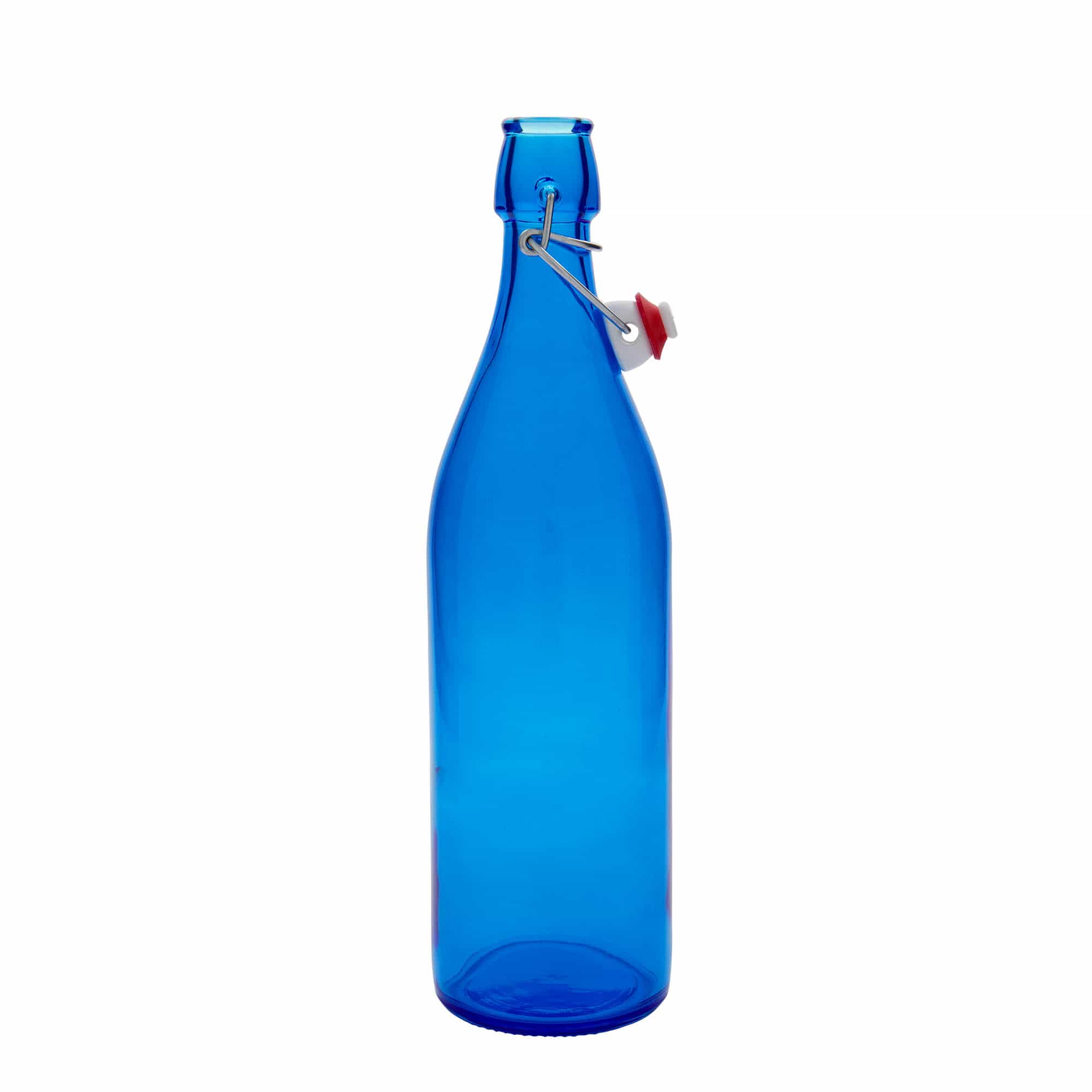 1.000 ml Glasflasche 'Giara', blau, Mündung: Bügelverschluss 1.000 ml Glasflasche 'Giara', blau, Mündung: Bügelverschluss