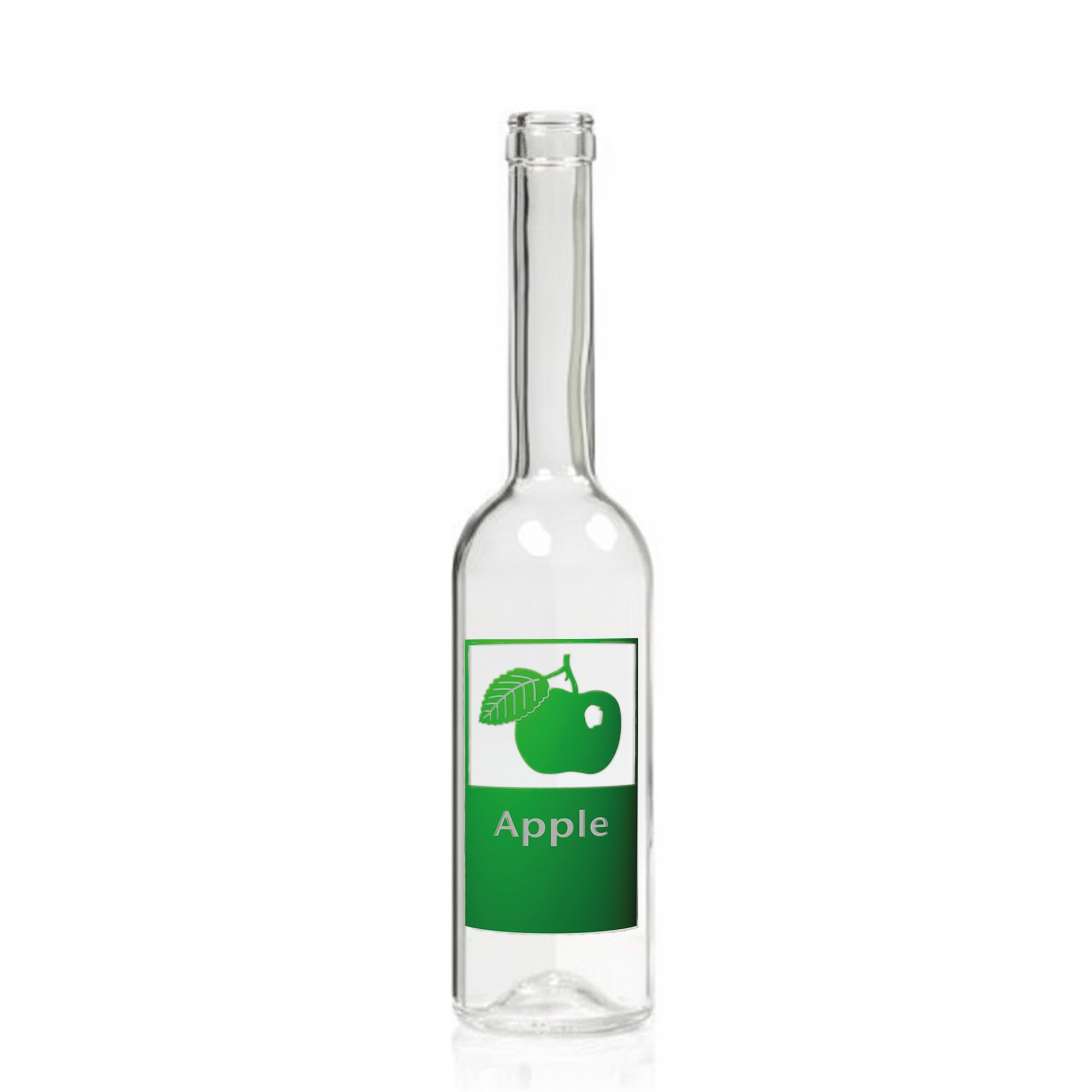 500 ml Glasflasche 'Opera', Motiv: Apple, Mündung: Kork