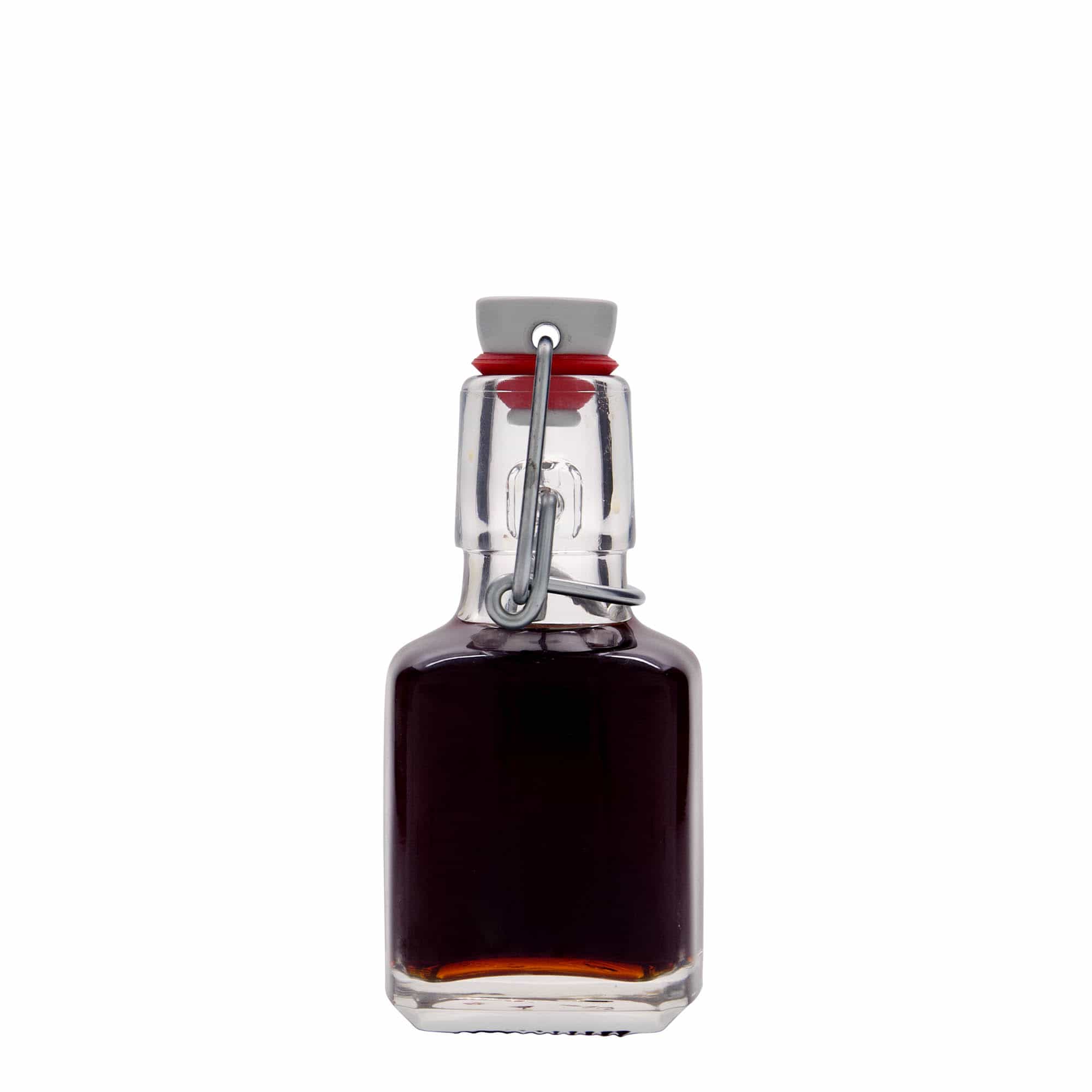 100 ml Glasflasche 'Kubica', quadratisch, Mündung: Bügelverschluss 100 ml Glasflasche 'Kubica', quadratisch, Mündung: Bügelverschluss