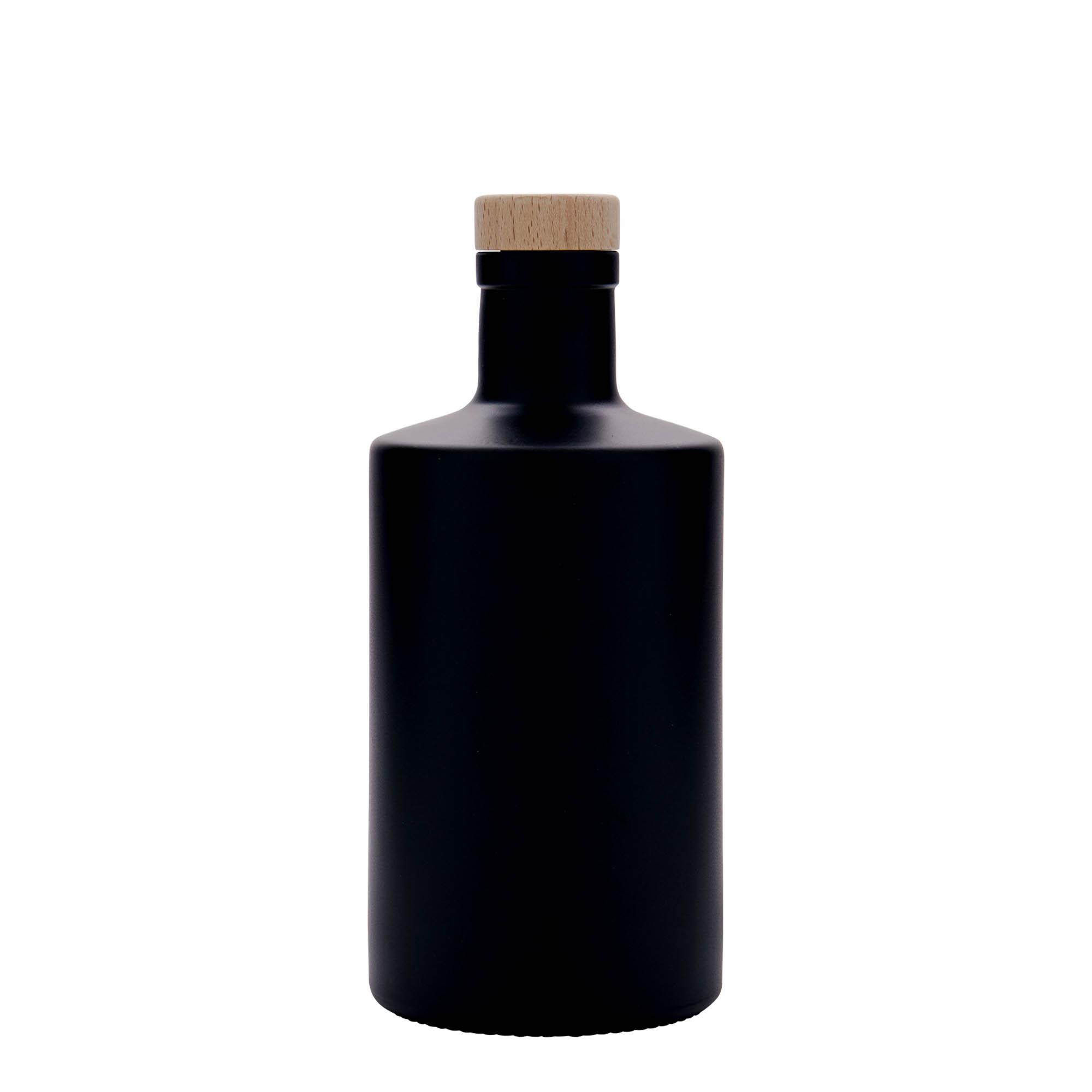 500 ml Glasflasche 'Caroline', schwarz, Mündung: Kork 500 ml Glasflasche 'Caroline', schwarz, Mündung: Kork