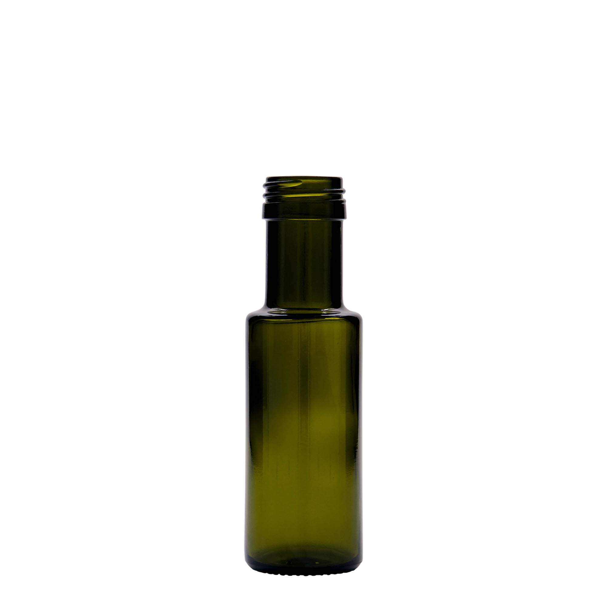 100 ml Glasflasche „Dorica“, antikgrün, Mündung: PP 31,5