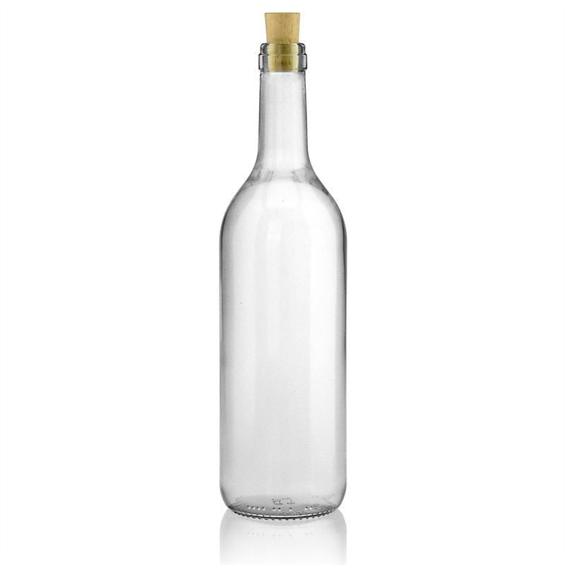 750 ml Glasflasche 'Bordeaux', Mündung: Kork 750 ml Glasflasche 'Bordeaux', Mündung: Kork