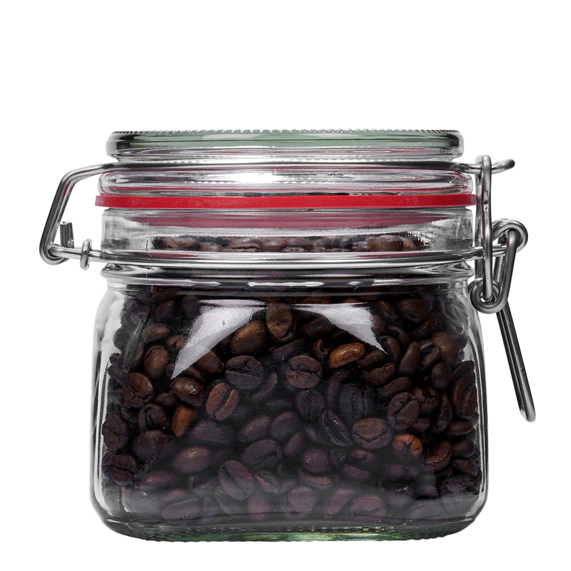 550 ml Drahtbügelglas, quadratisch, Mündung: Drahtbügelverschluss