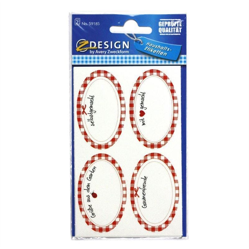 Zweckform Etiketten „Selbstgemacht“, oval, Papier, mehrfarbig